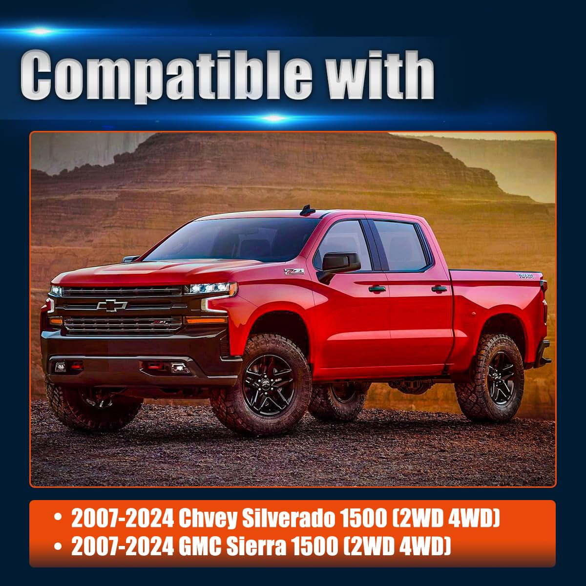 Gasupply 3'' Front Lift Kit, Compatible With 2007-2024 Chevy Silverado 1500 Gmc Sierra 1500, 3 Inch Forged Leveling Lift Kit Str