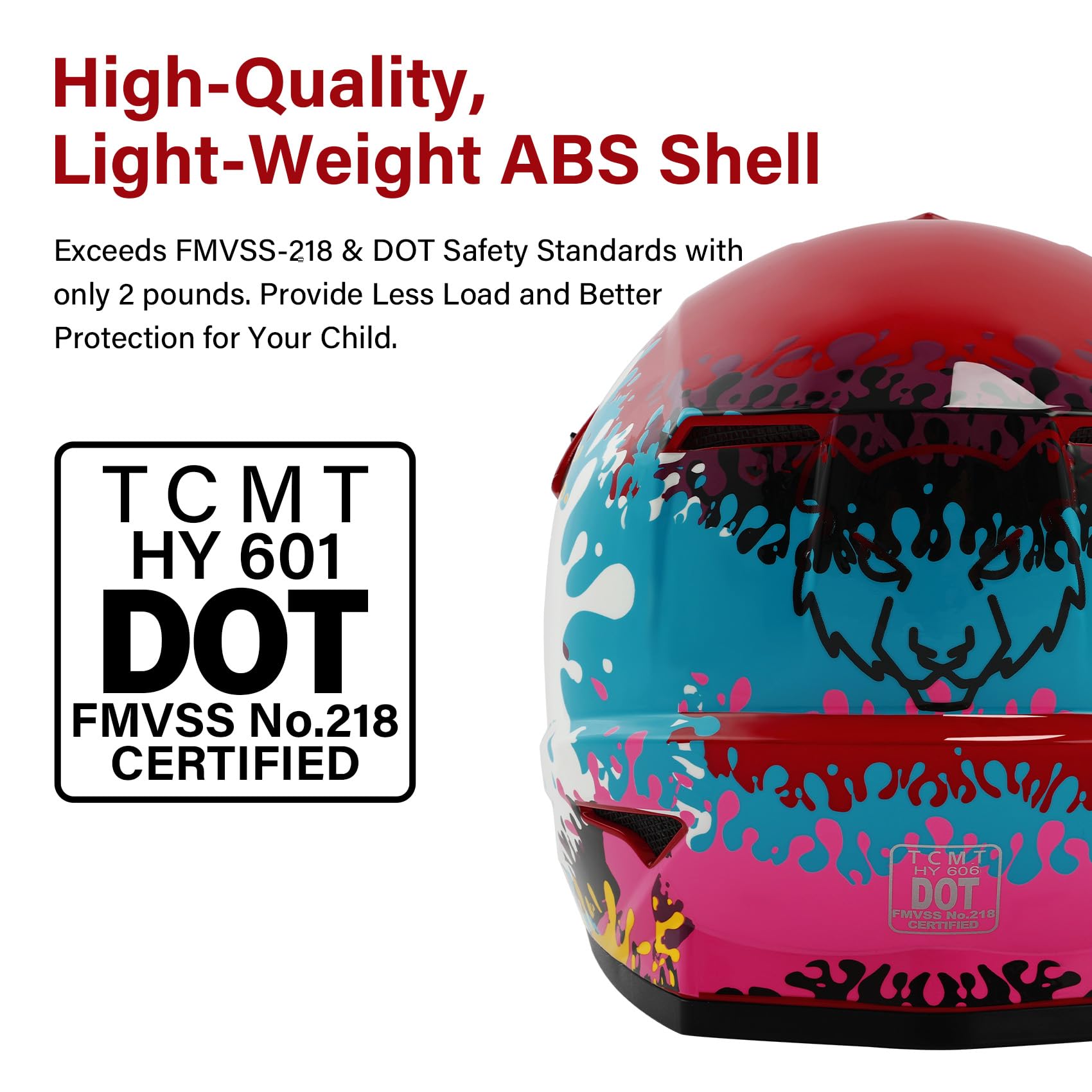 Tcmt Dot Youth Kids Atv Motorcycle Helmets Full-Face Kids Helmet With Adjustable Chin Strap For Boys And Girls Kids Dirt Bike Bm