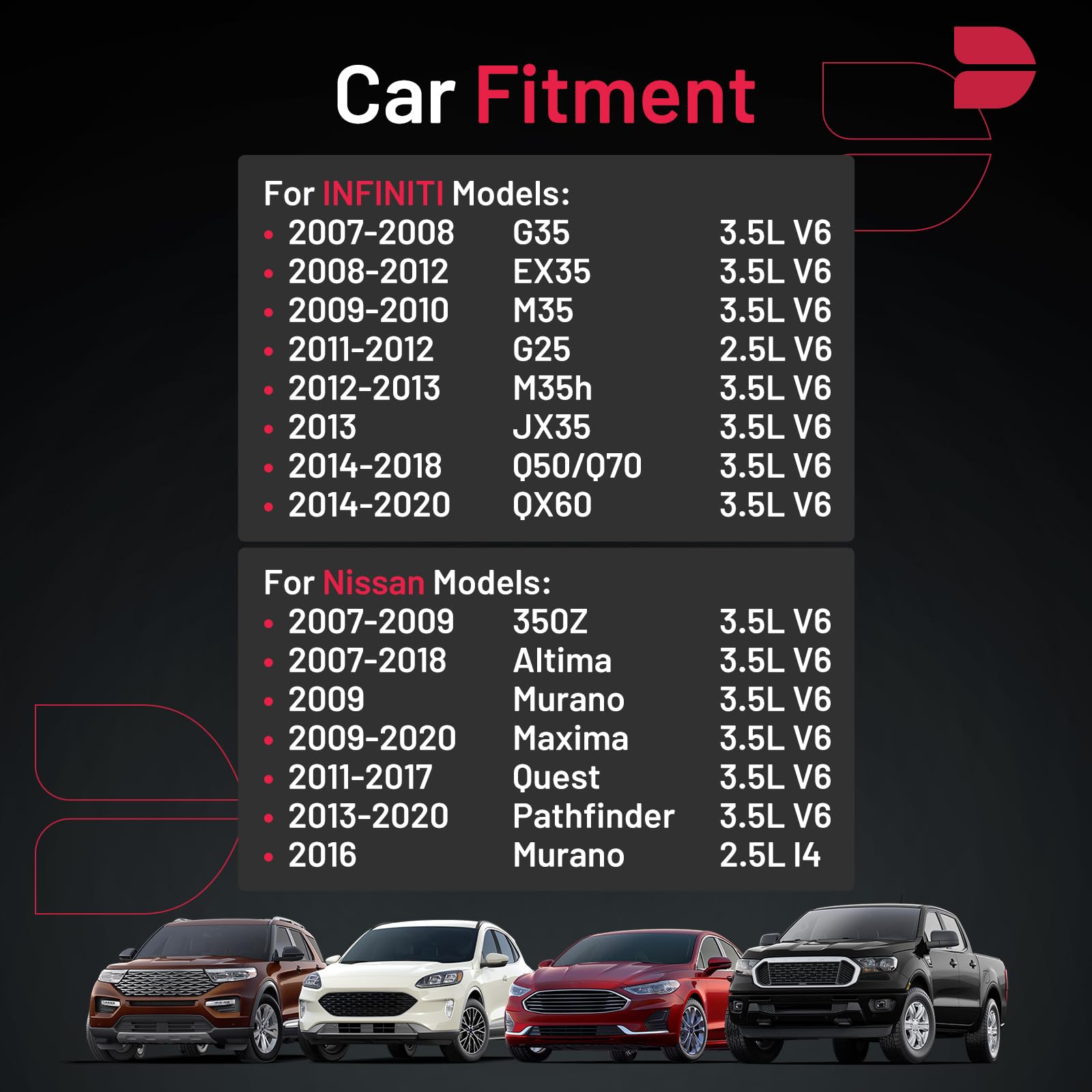 BDFHYK Set of 6 Iridium Spark Plug Compatible with INFINITI QX60 Q50 Q70 M35h JX35 EX35 FX35 G25 G35,Nissan Maxima Murano Pathfi
