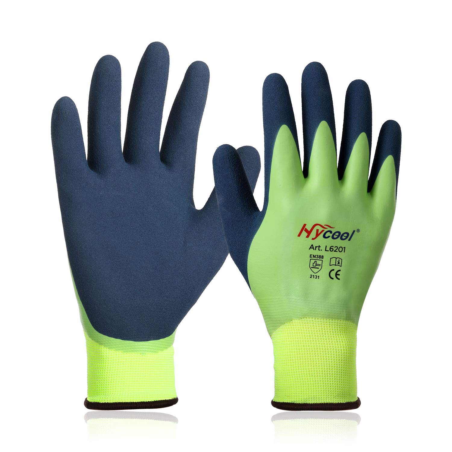 Ds Safety Waterproof Work Gloves Hycool Grip Working Gloves 1 Pair(L,Green) -Like New