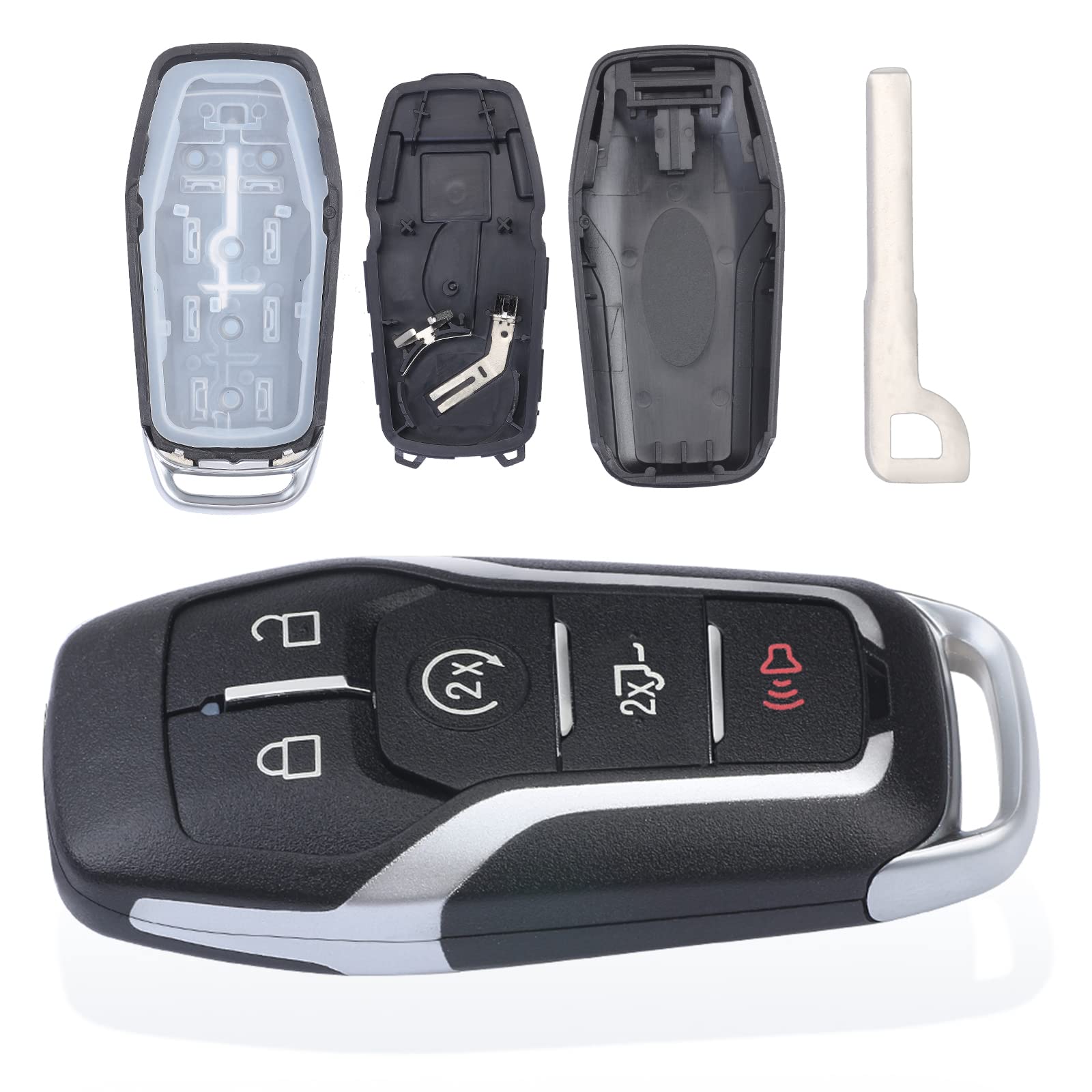 Keymall Remote Key Fob Case Shell for Ford F150/F250 2015-2017, 5 Buttons, FCC ID: M3N-A2C31243300, Key Shell Cover