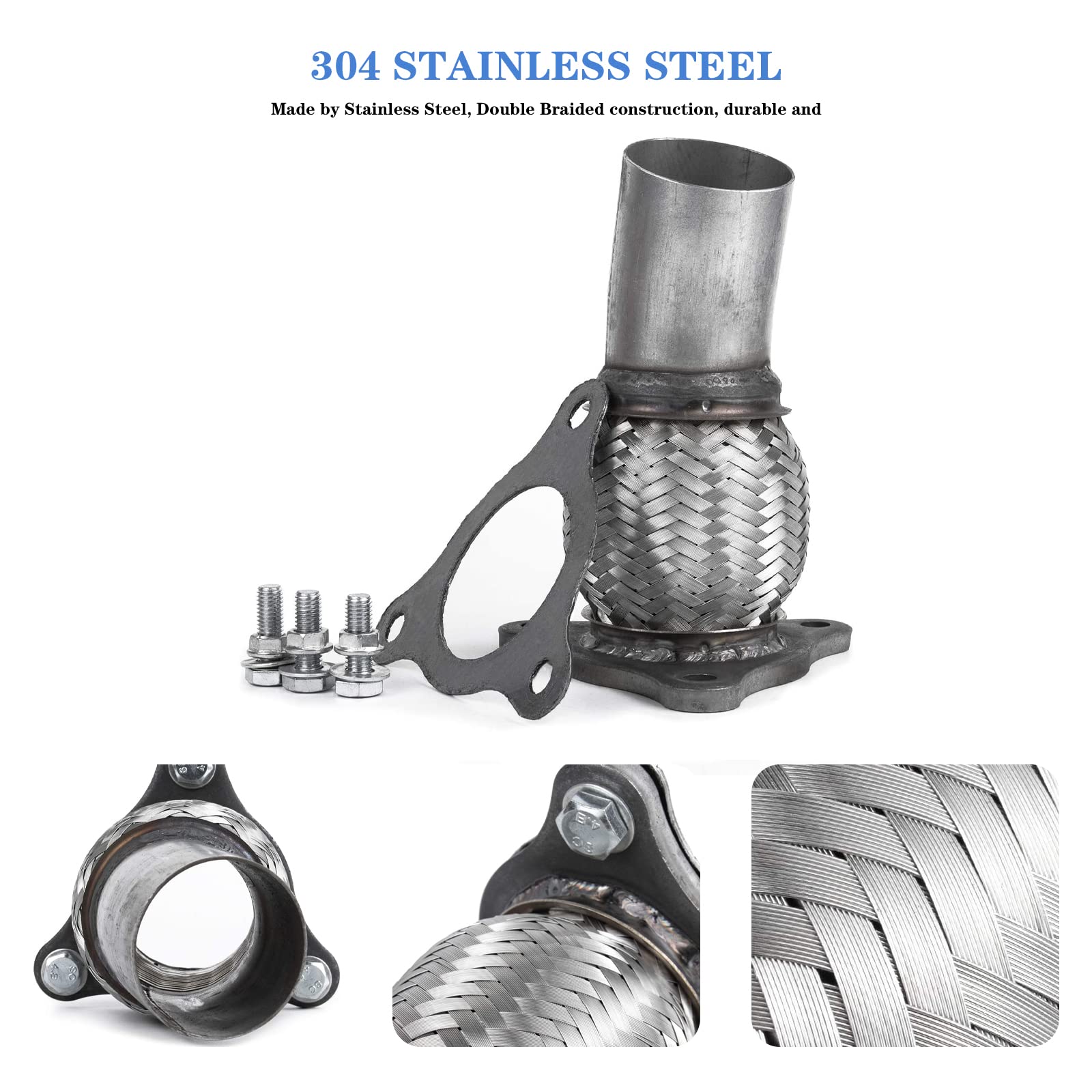 Rp Remarkable Power, Rk7560 Hhr Cobalt Saturn Lon Front Flex Section Exhaust Pipe 2.2 2.4, 2 Pack