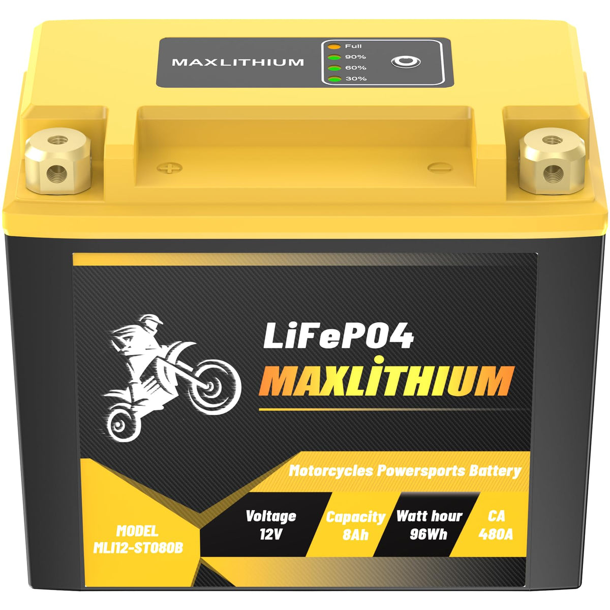 YTX12-BS/YTX14-BS 12V 8Ah 480A Lithium Motorcycle Battery with Smart BMS, YTX16-BS/YTX20L-BS, Compatible ATV, UTV, Scooter, Snow