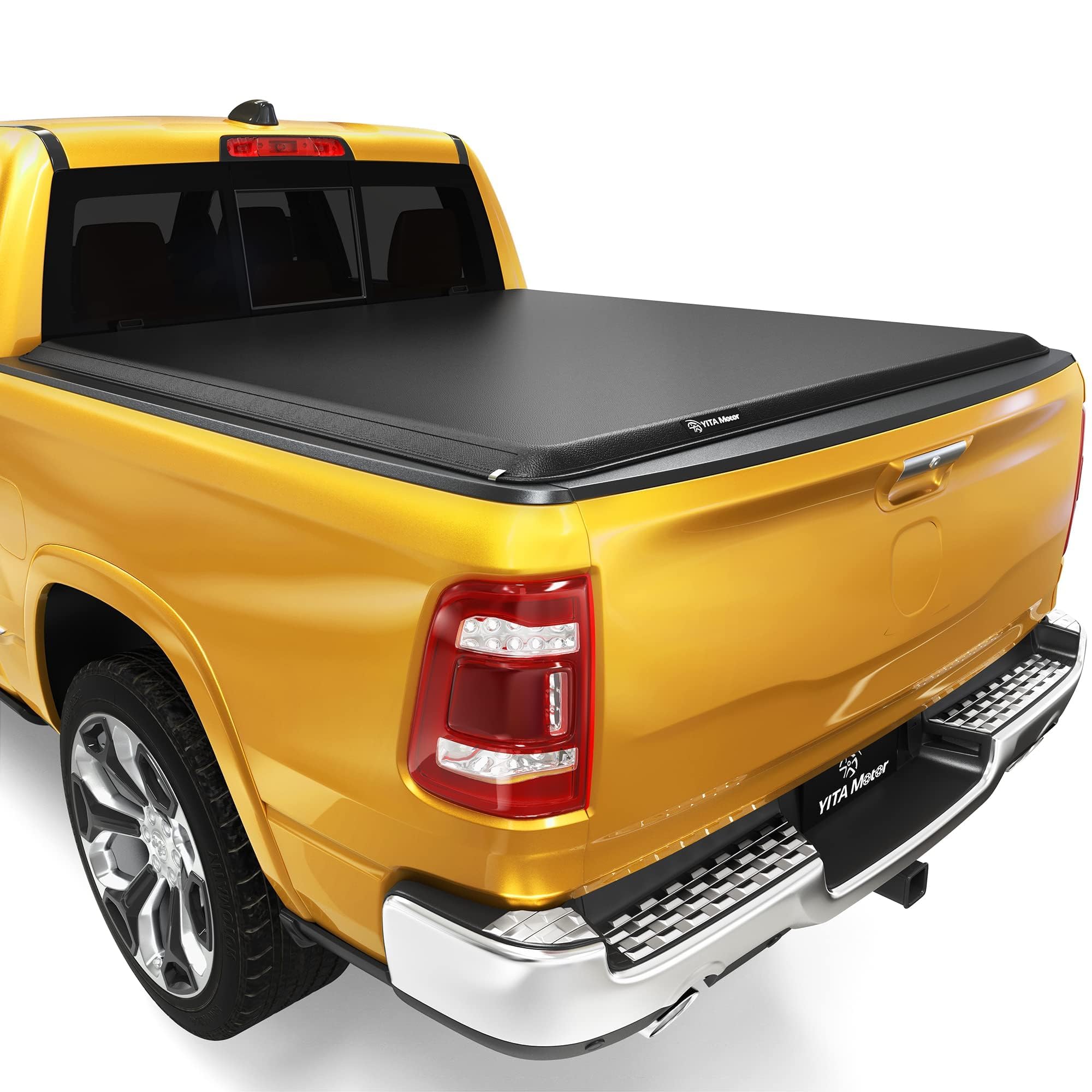 Yitamotor Soft Roll Up Truck Bed Tonneau Cover Fits For Dodge Ram 1500 New Body Style 2019 2020 2021 2022 2023 2024 2025 5.7 Ft