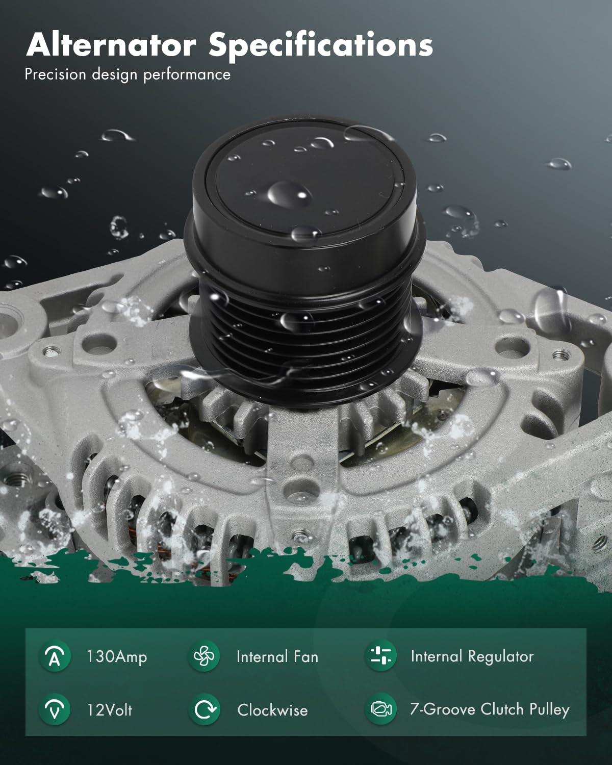 SCITOO Alternator Fit for Toyota for RAV4 2006 2007 2008 V6 3.5L - 12V 130Amp CW 7-Groove Clutch Pulley, Replace OE 11323 104210