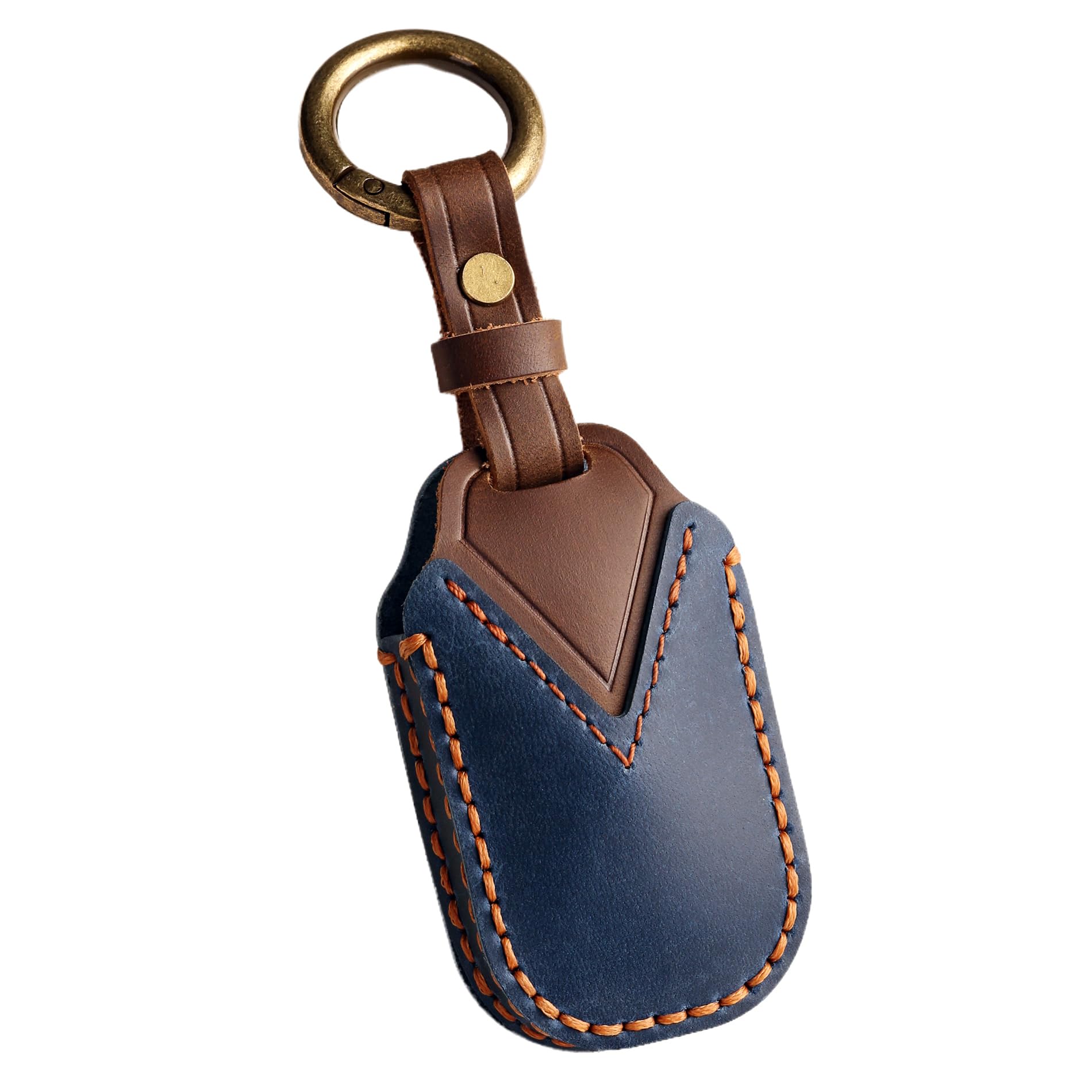 Hontumax Vintage Leather 5-Button Key Fob Cover Case for Honda Civic Accord CRV HRV Pilot 2023 2024 2025, Handmade Crazy Horse L