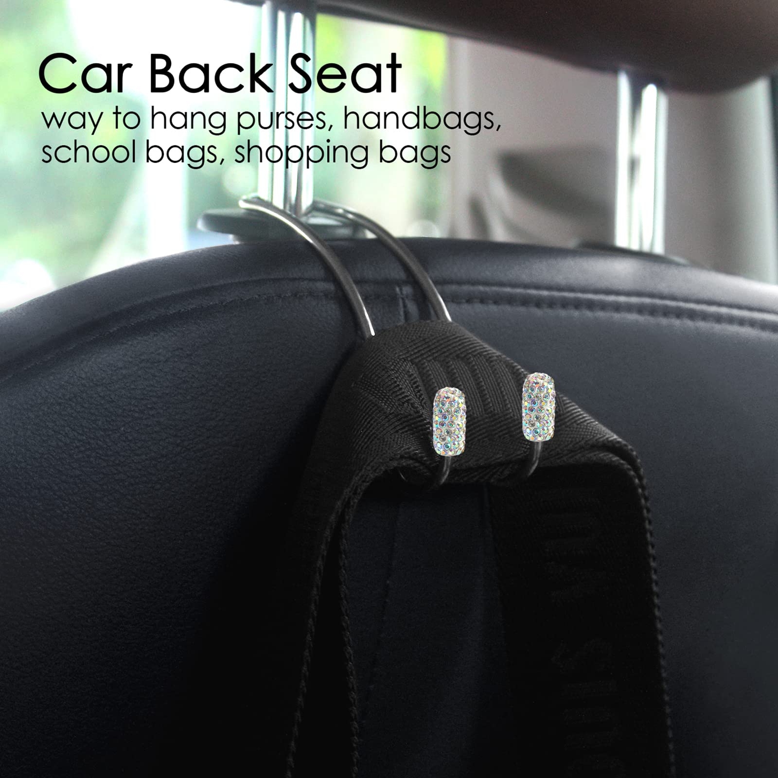 2022 Newest Bling Auto Hooks,Car Hangers Organizer Seat Headrest Hooks,Bag Organizers Rack And Hanger, Heavy-Duty Car Seat Hooks