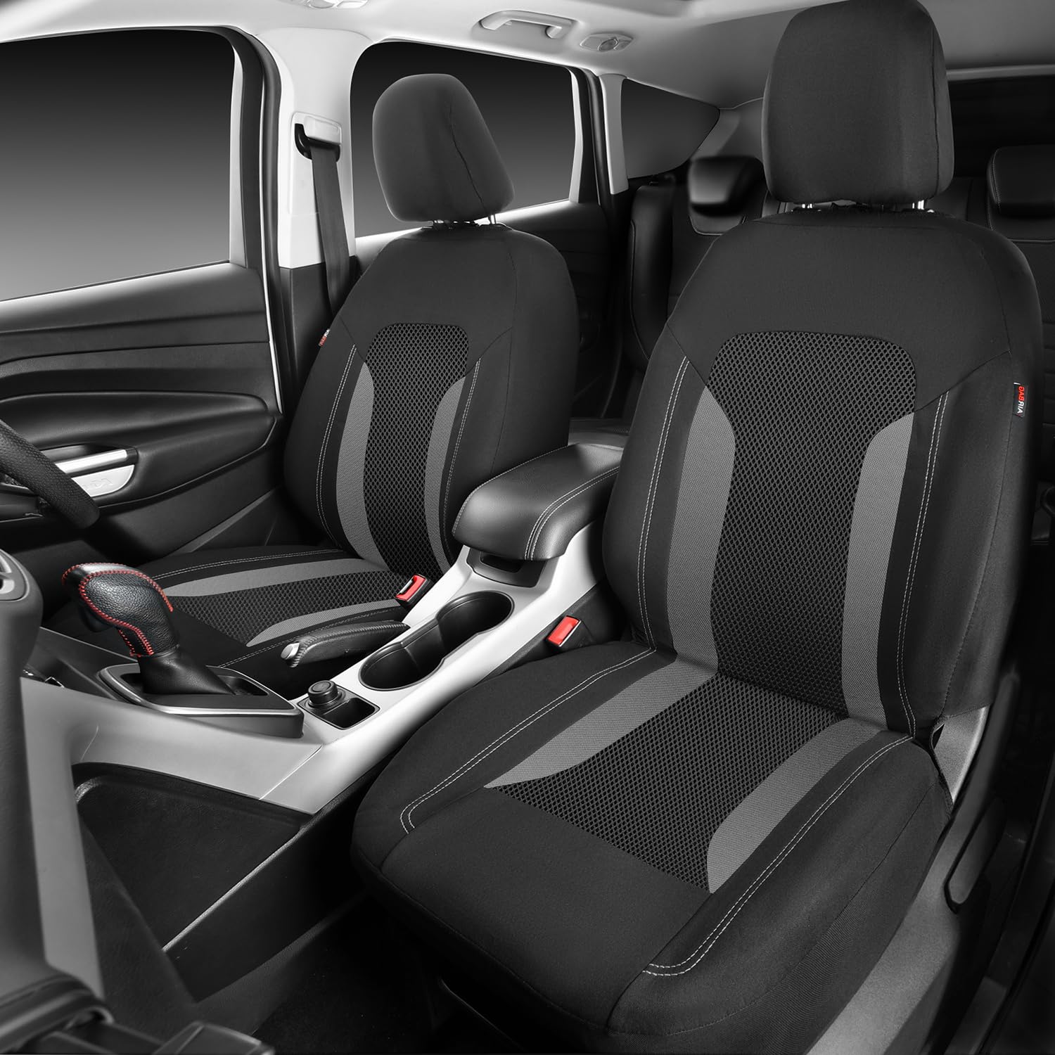 Car Pass 3D Air Mesh Car Seat Covers Front Seats Low Back Bucket, Breathable Sporty Mesh In Summer Airbag Compatible Universal F