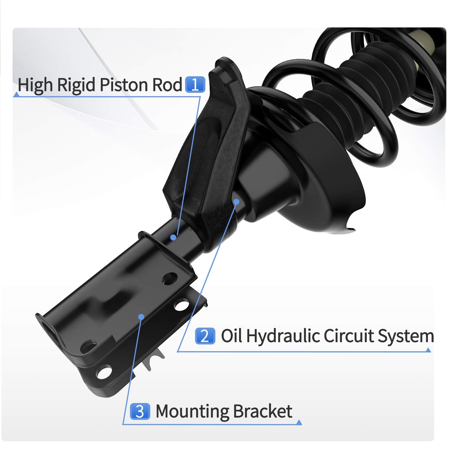 Yitamotor Front & Rear Struts Complete Strut Suspension Compatible With 2001-2005 Civic