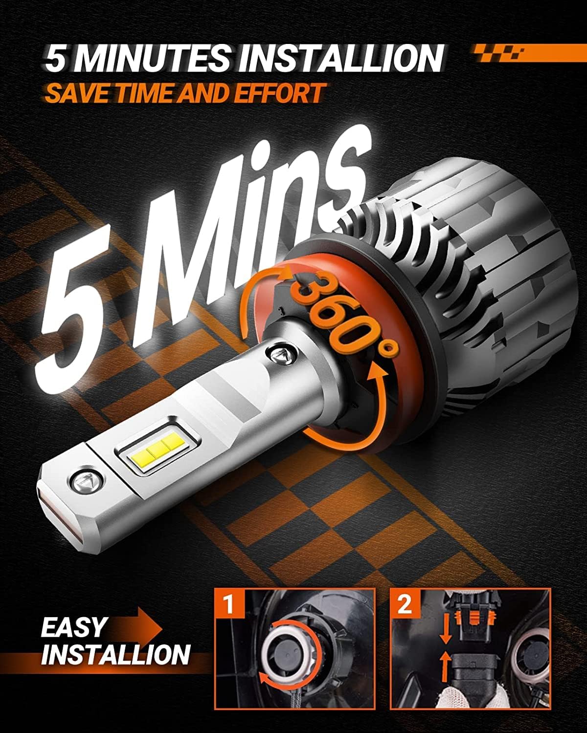 Sealight 9007/Hb5 Bulbs 36000Lm Ultra-Brighter, 9007 Bulbs 6500K Cool White Fog Lights, 60000+ Hours Lifespan With 15000Rpm Cool