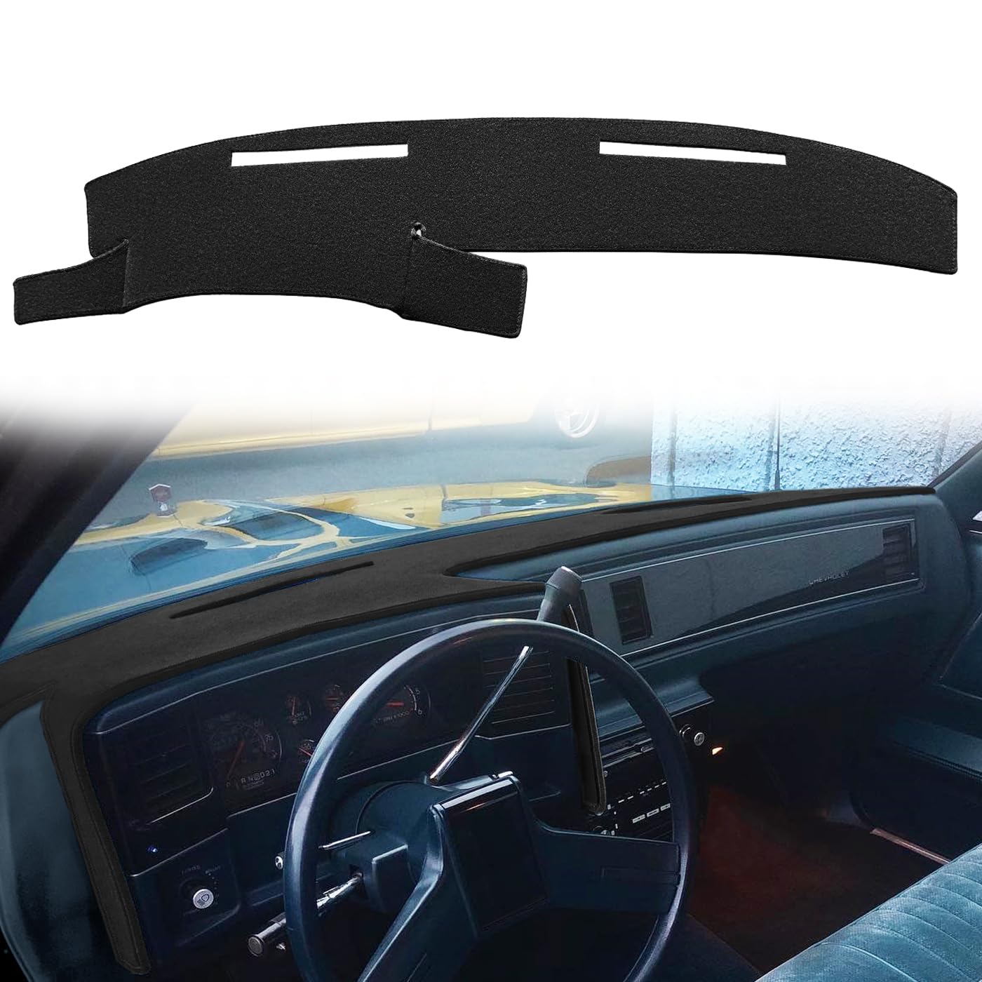 Fcovergurus Dash Cover Mat Custom Fit For 1981-1988 Chevy Chevrolet Monte Carlo,El Camino,Malibu/Gmc Caballero,Dashboard Cover Cap Pad Carpet Protector F120 (Black)
