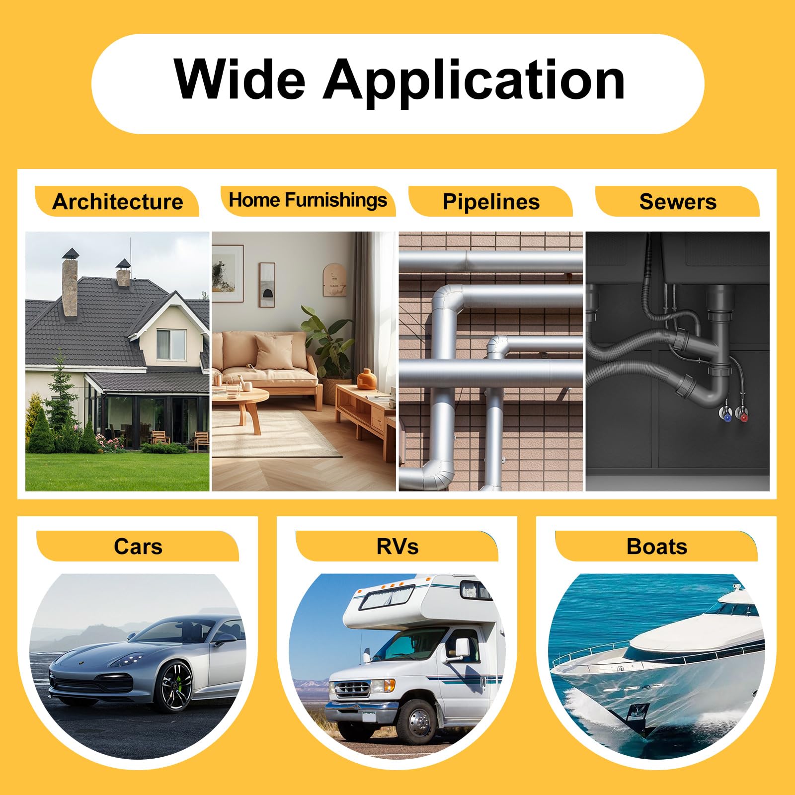 RV Roof Sealant Tape White, MOGOFE 4 Inch x 50 Feet RV Repair Roof Sealer Seal Tape UV-Resistant Waterproof Sealant Tape for RV