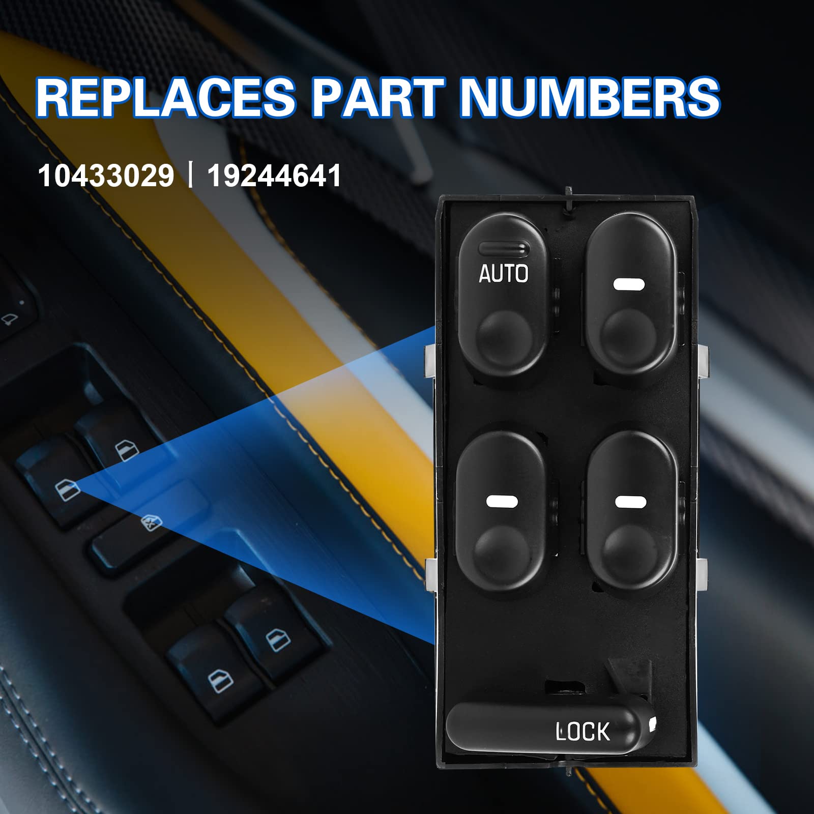 Lcwrgs Master Power Window Switch Driver Side Compatible With Buick Century | Regal 1997 1998 1999 2000 2001 2002 2003 2004 2005