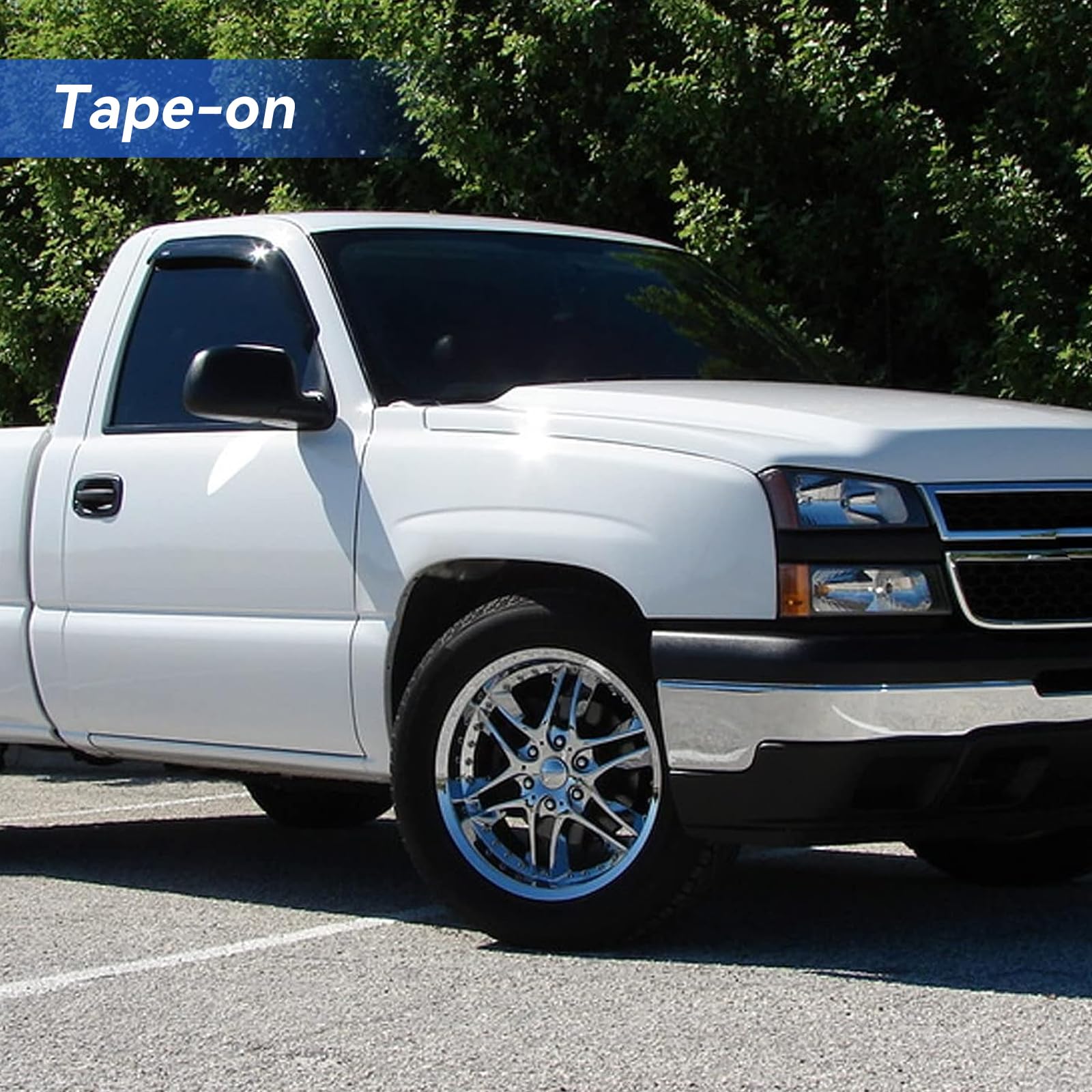 Window Visors Rain Guards For 1999-2007 Chevy Silverado/Gmc Sierra 1500, Window Vent Wind Deflectors Visors Shades For 99-06 Sil