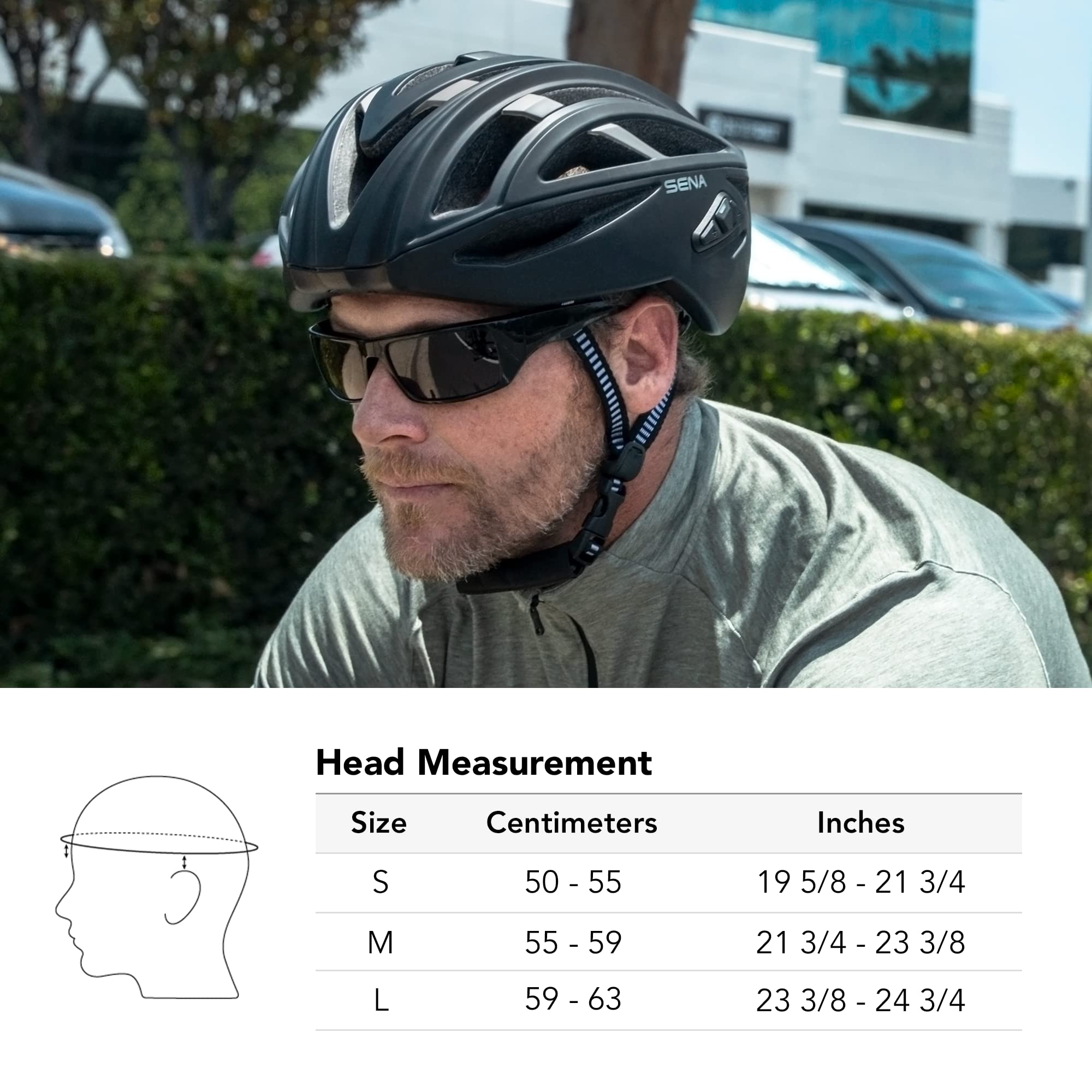Sena R2X Smart Road Cycling Helmet With Alexa Built-In And Mesh Intercom (Matte Gray, Small)