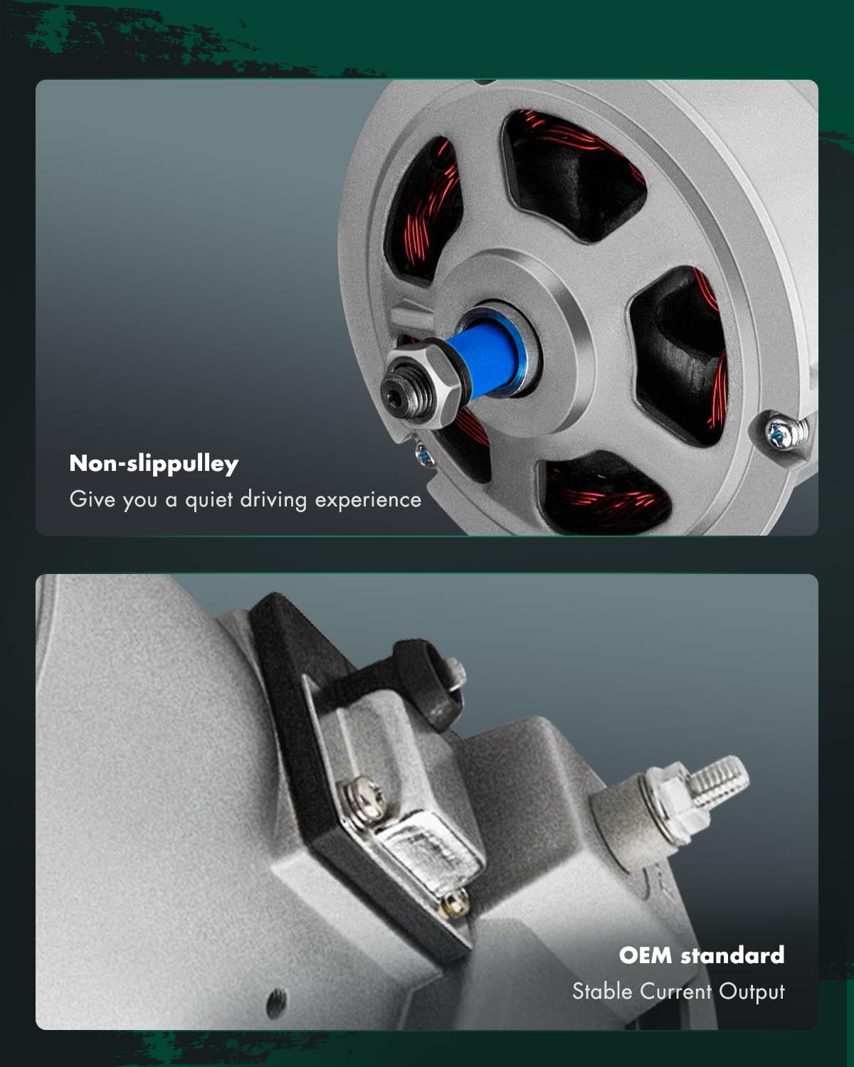 SCITOO New Alternator Fit for VW For Sand Rails 1.6L for Mini Bus 0-120-489-583 High Output Alternator 12V 55Amp CW w/o Pulley C