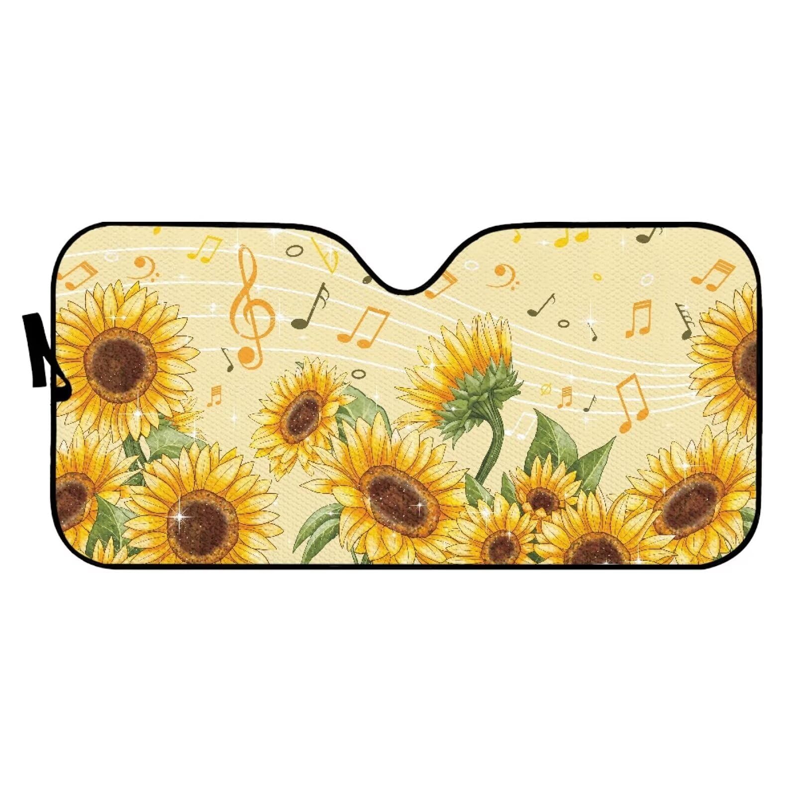 FOR U DESIGNS Sunflower Print Windshield Sun Shade Blocks UV Rays, Car Front Window Sunshade Heat Protection, Auto Sun Visor Kee