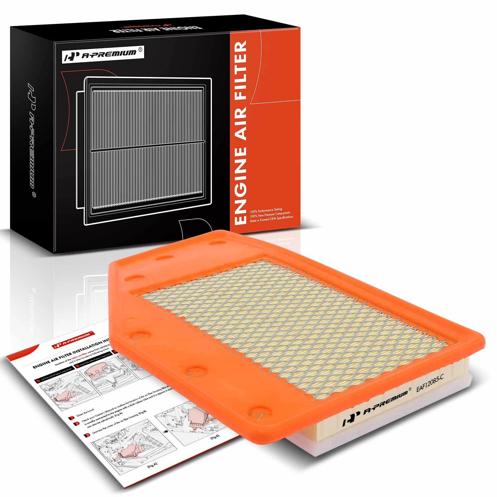 A-Premium Front Engine Air Filter Compatible With Buick Lacrosse 2018-2019 & Chevrolet Malibu 2016-2022, 1.5L 1.8L 2.5L, Flexibl