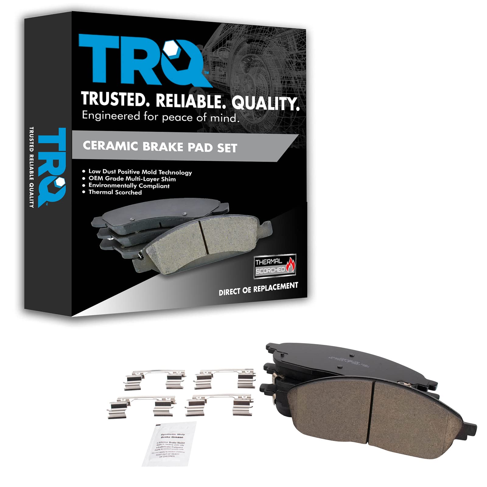 TRQ Front Brake Pads Ceramic Compatible with 2021-2022 Jeep Grand Cherokee