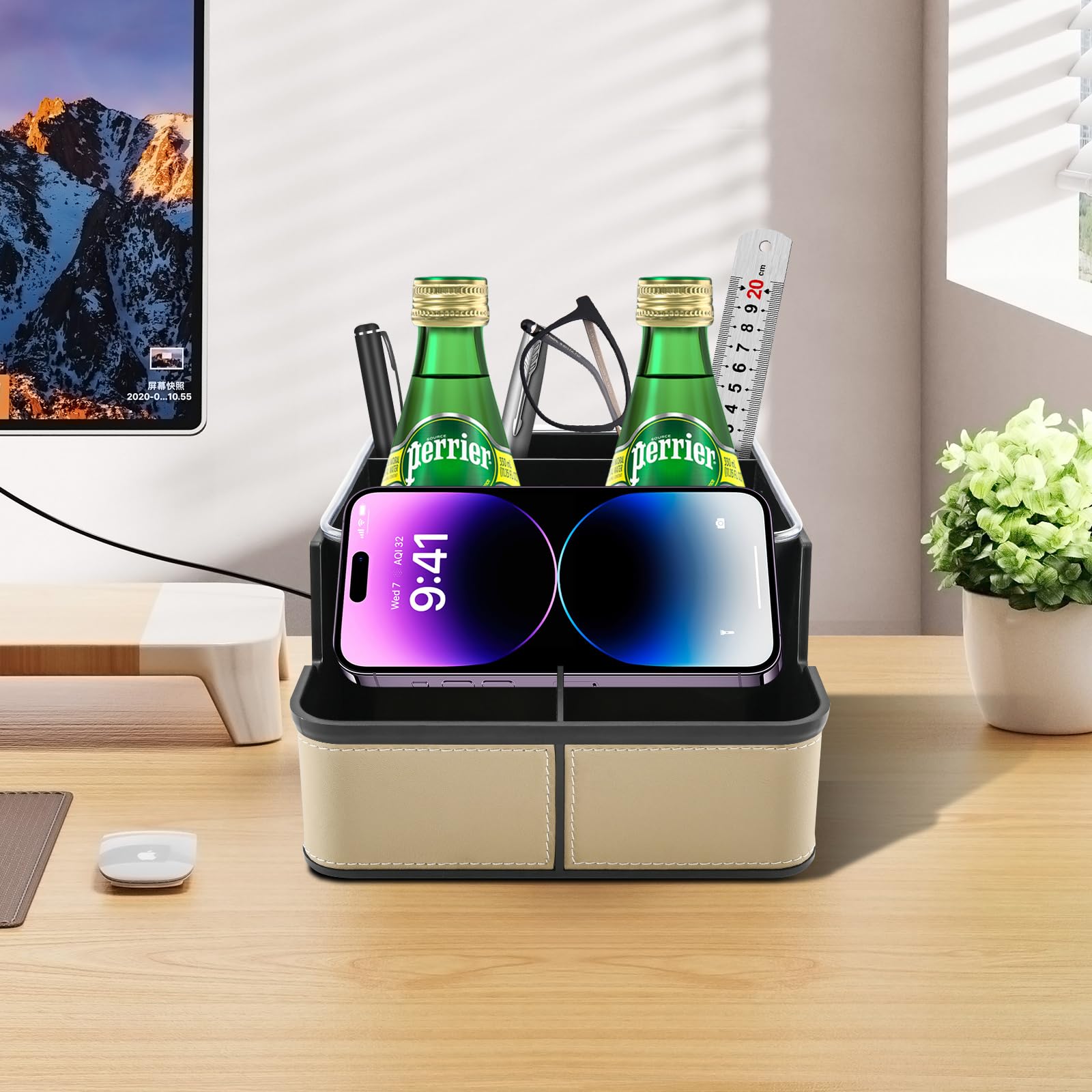 Car Organizer Between Back Seat,Car Armrest Storage Box With 3 Compartment,Multifunctional Car Interior Storage Box With Cup Hol