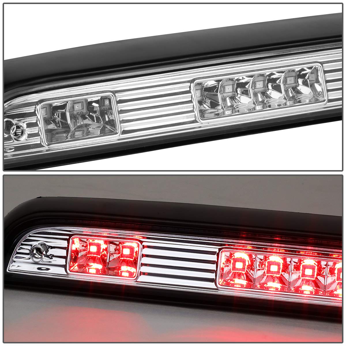 Dna Motoring 3Bl-F15092-Led-Ch Chrome Housing Led High Mount 3Rd Third Brake Light [Compatible With 92-96 Ford F150 / 92-97 F250 F350]
