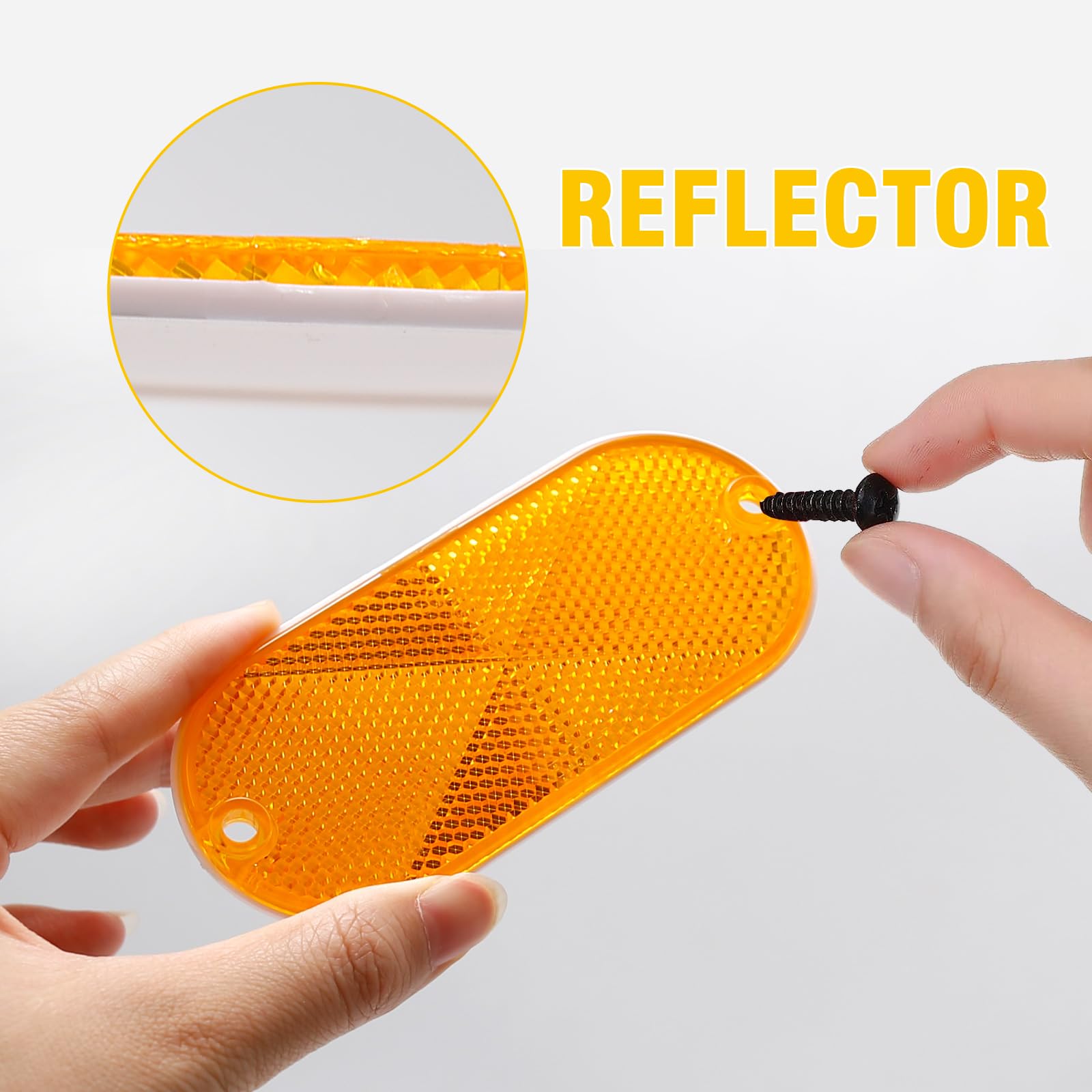 Zudksuy 10 Pack Front Reflector Oval Reflectors Driveway Reflectors For Driveway Fence Gateposts Cars Boats Mailboxes Trailer Se