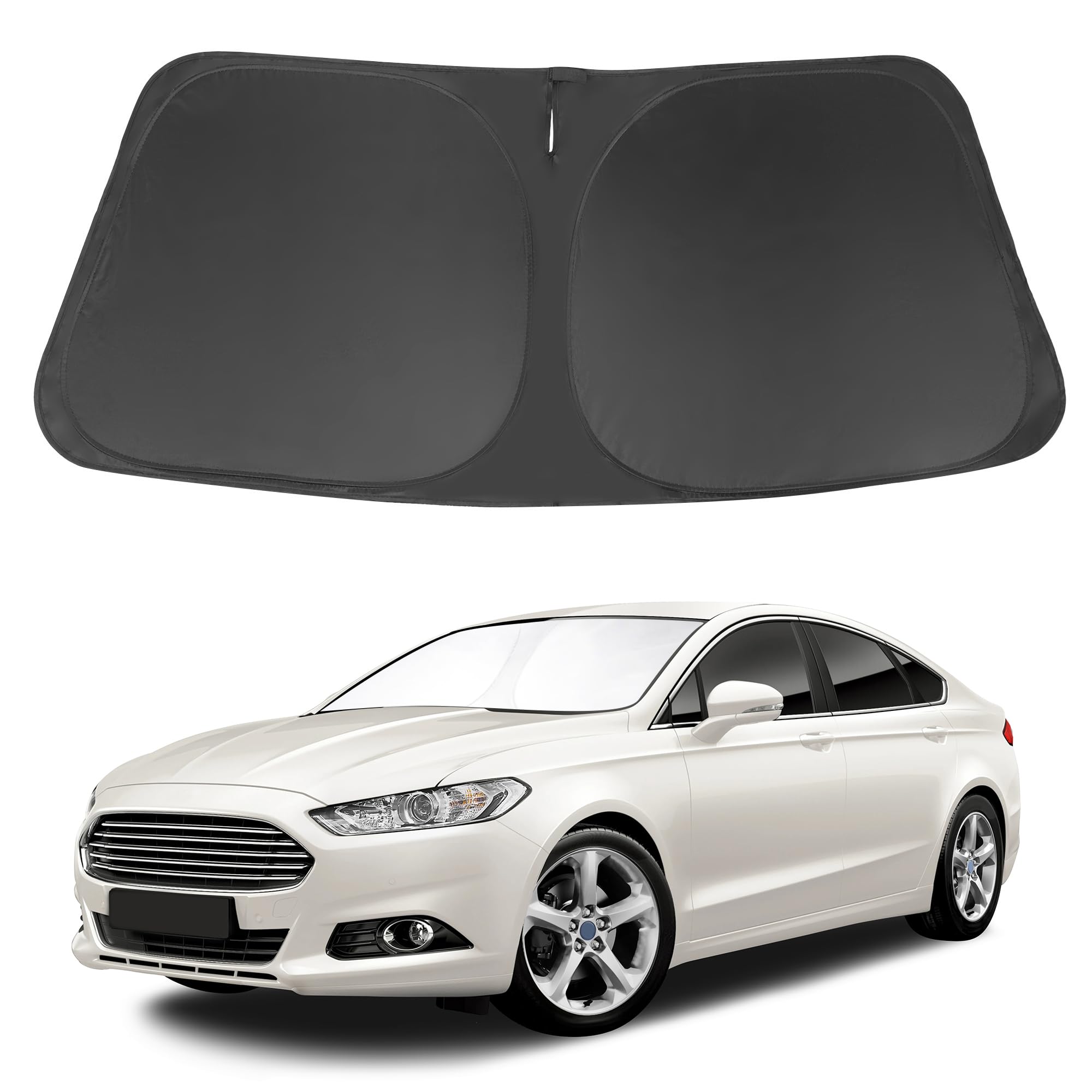 Windshield Sun Shade Window Sun Visor Protector Custom Fit 2013-2021 Ford Fusion Accessories Foldable Sunshade Sun Blocker Keeps