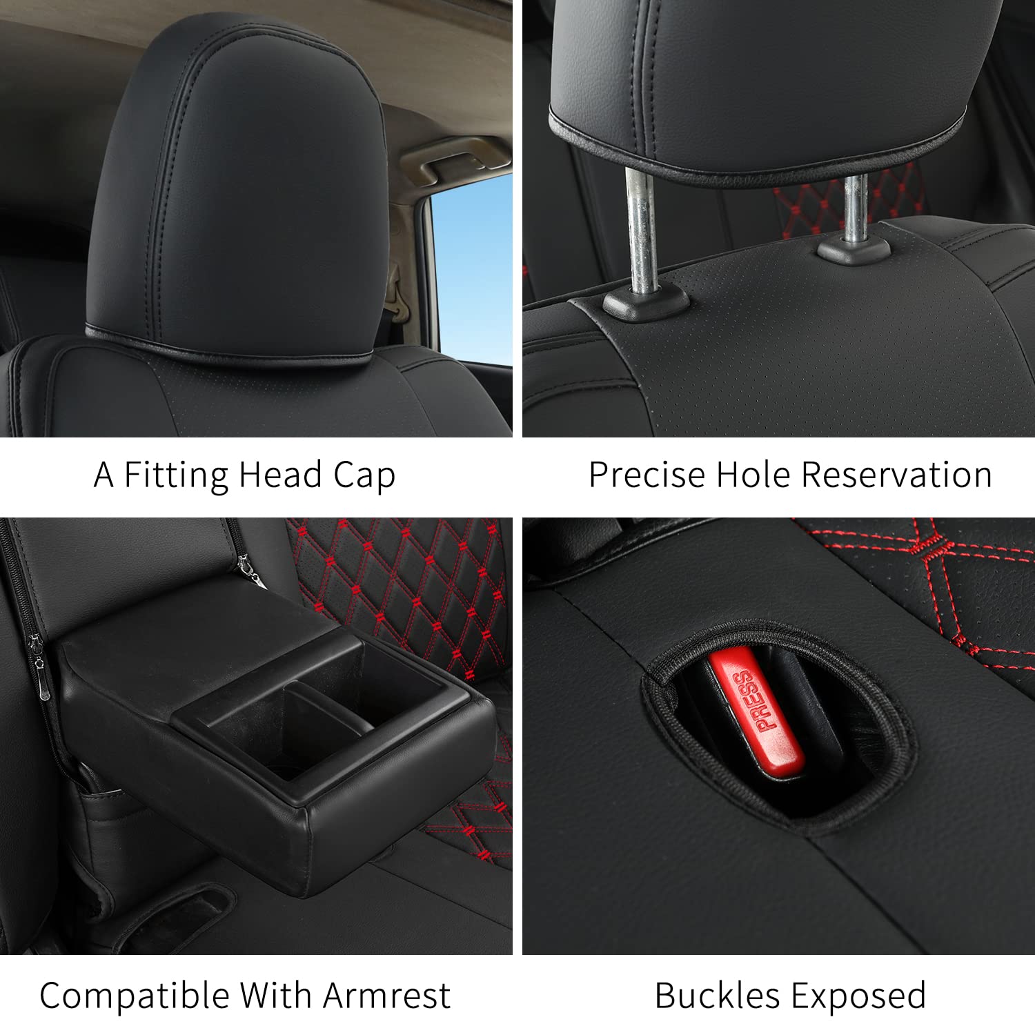 Giant Panda Pu Leather Car Seat Covers Full Set Custom Fit For Toyota Rav4 Le 2013 2014 2015 2016 2017 2018 (Not For Hybrid Vers