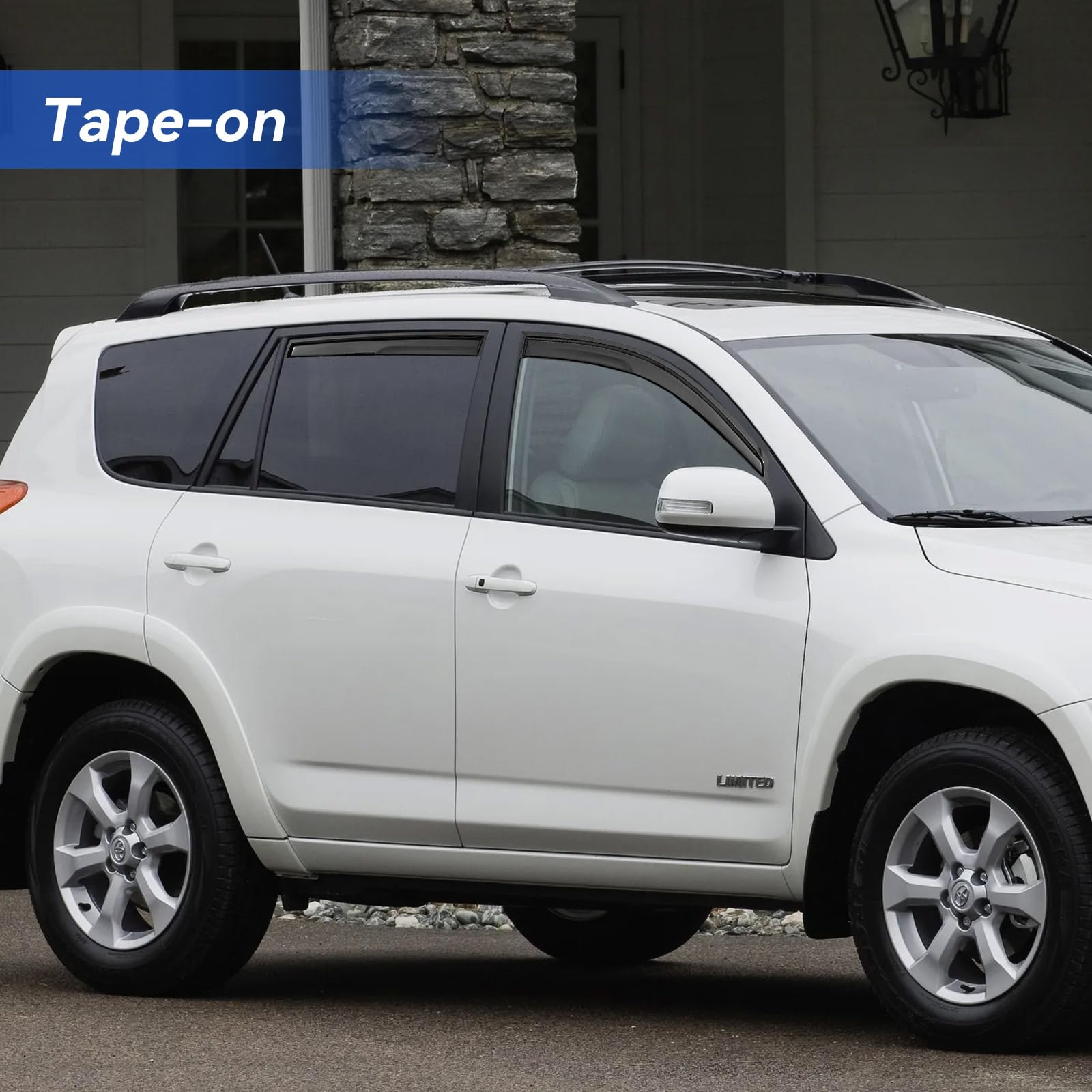 Window Visors Rain Guards Shield for 2006-2012 Toyota Rav4, Out-Channel Window Vent Wind Deflectors Visors Shades for 06 07 08 0