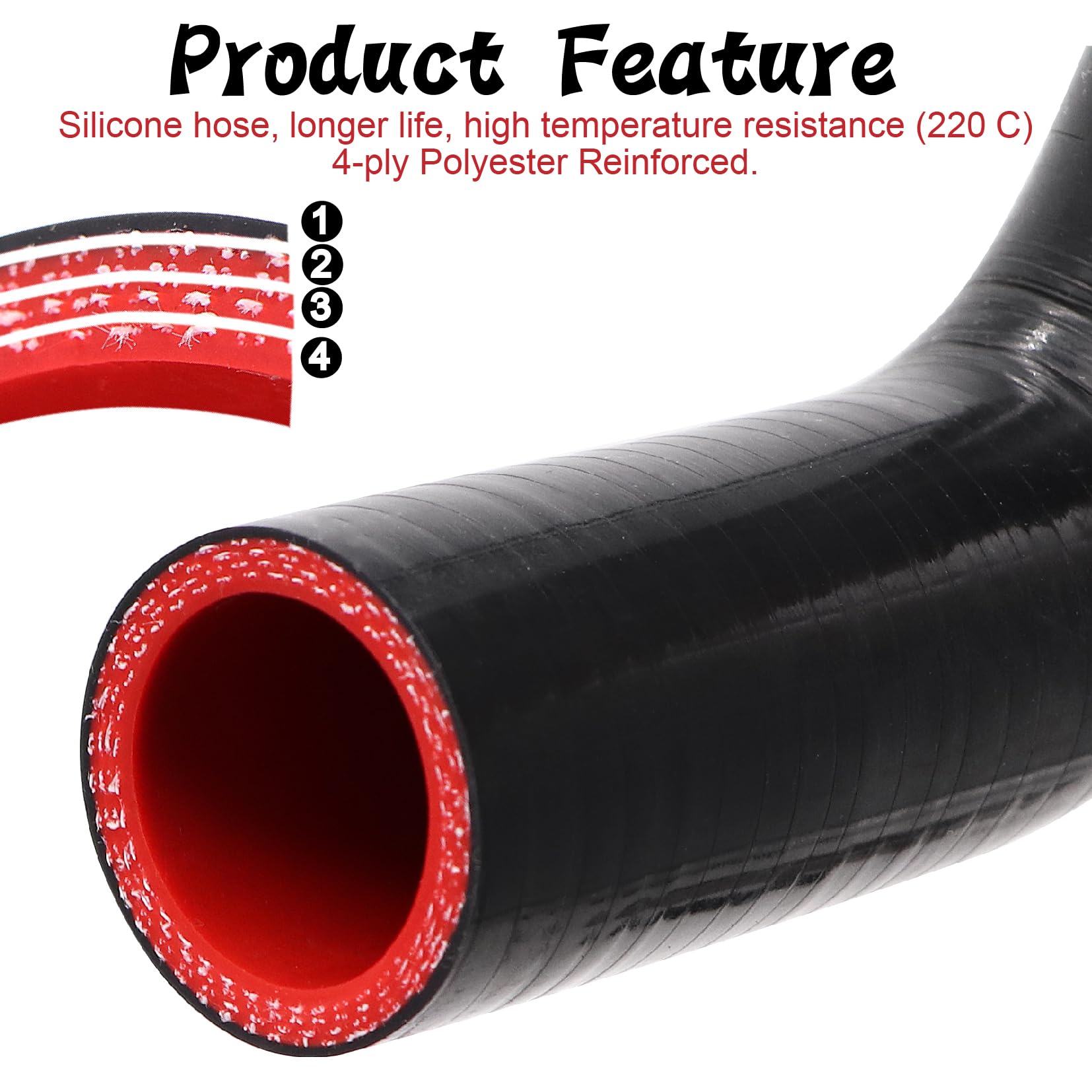 TuoLauthon 90 Degree 1-1/4inch(32mm) Elbow Coupler Hose,4-Ply Reinforced,Length 4inch(102mm) with 2PCS Clamps for Turbo/Intercoo