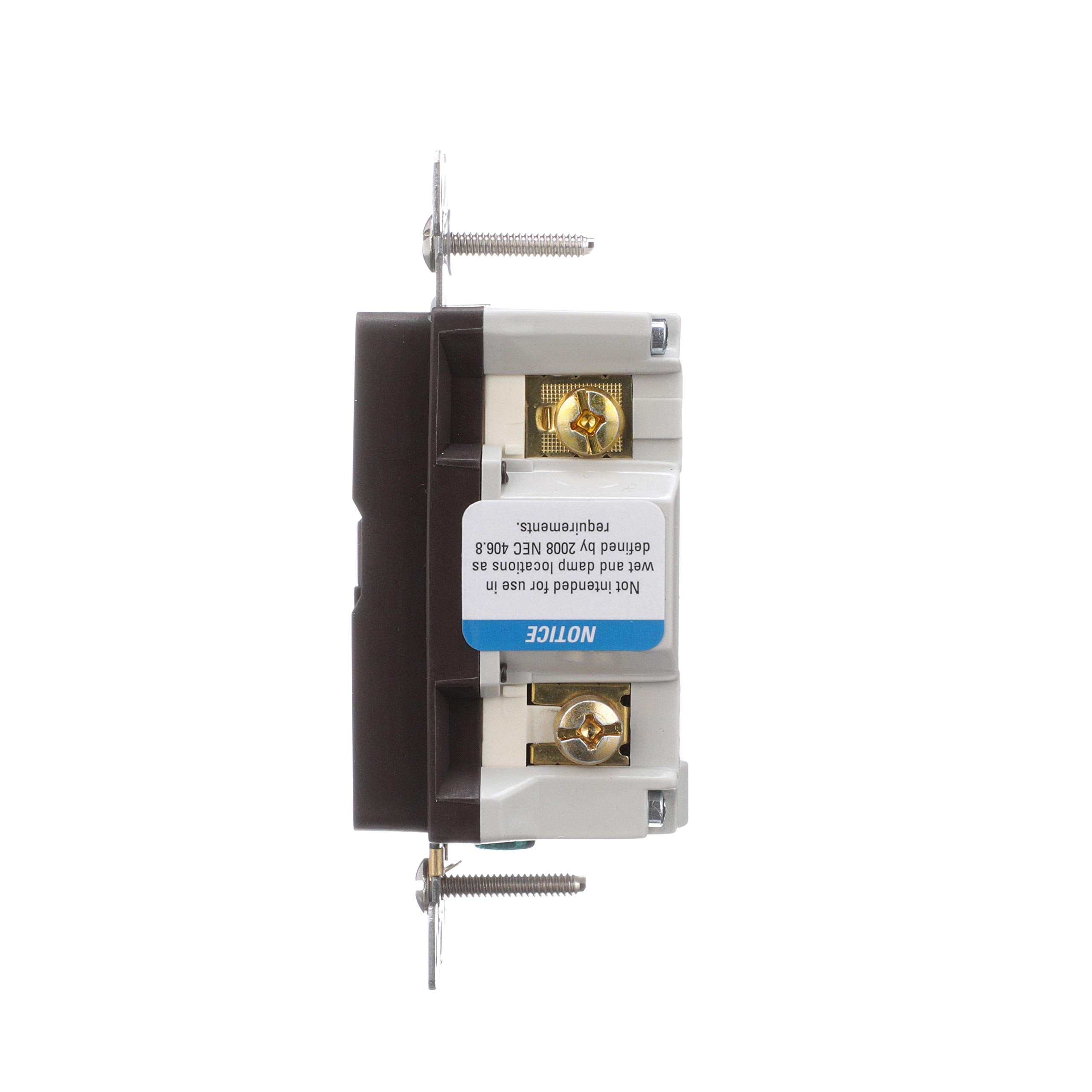 Eaton Wiring Trsgfa15B Aaron Hart 15A 125V Tamper Resistant Gfci Receptacle With Audible Alarm, Brownbrown