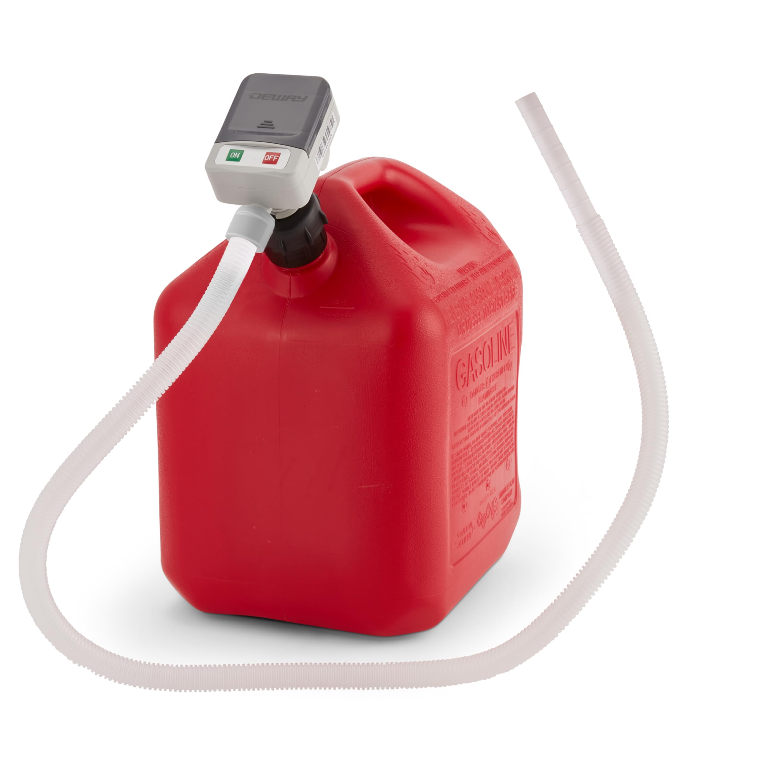 DeWay Fuel Transfer Pump for Gas Can with Basic Clip-On Nozzle | Fast 2.4GPM Flow Rate, Long 51    Tube, Easy 4 AA Battery Power