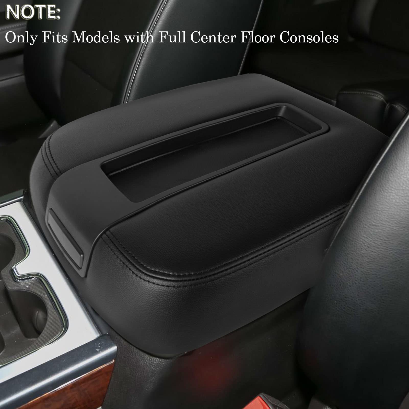 LCWRGS Center Console Lid Armrest Cover Replacement for 2007-2014 Chevy & GMC - Black, Model 156103