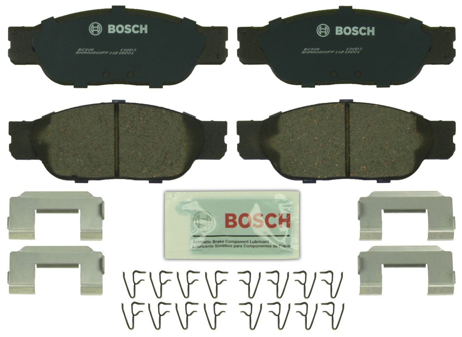 BOSCH BC805 QuietCast Premium Ceramic Disc Brake Pad Set - Compatible with Select Ford Thunderbird; Jaguar S-Type; Lincoln LS; F