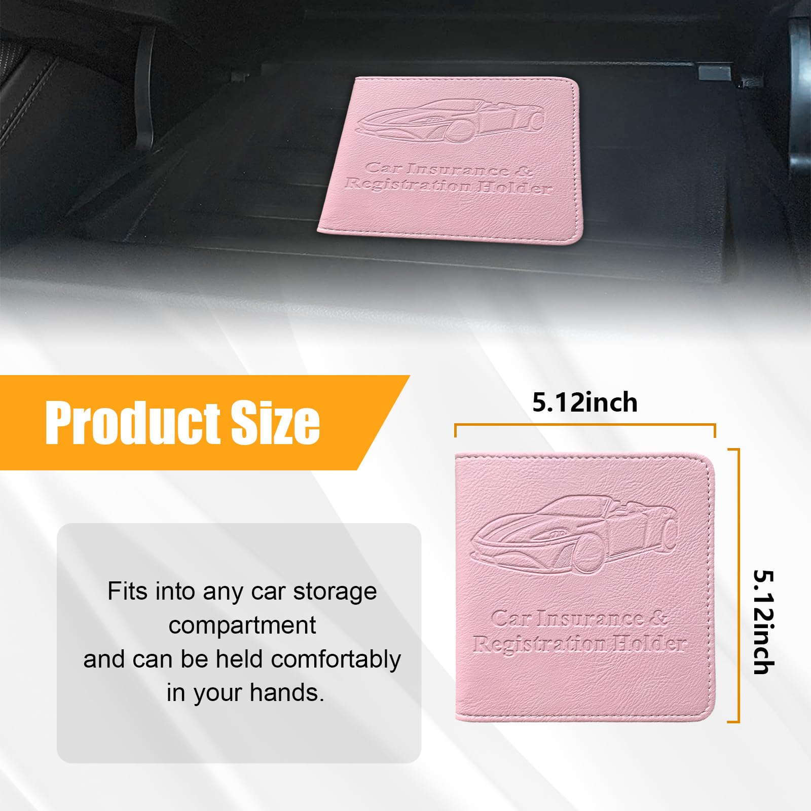 Kewucn Car Registration And Insurance Card Holder, Premium Leather Glove Box Organizer, Magnetic Closure Auto Document Holder Fo