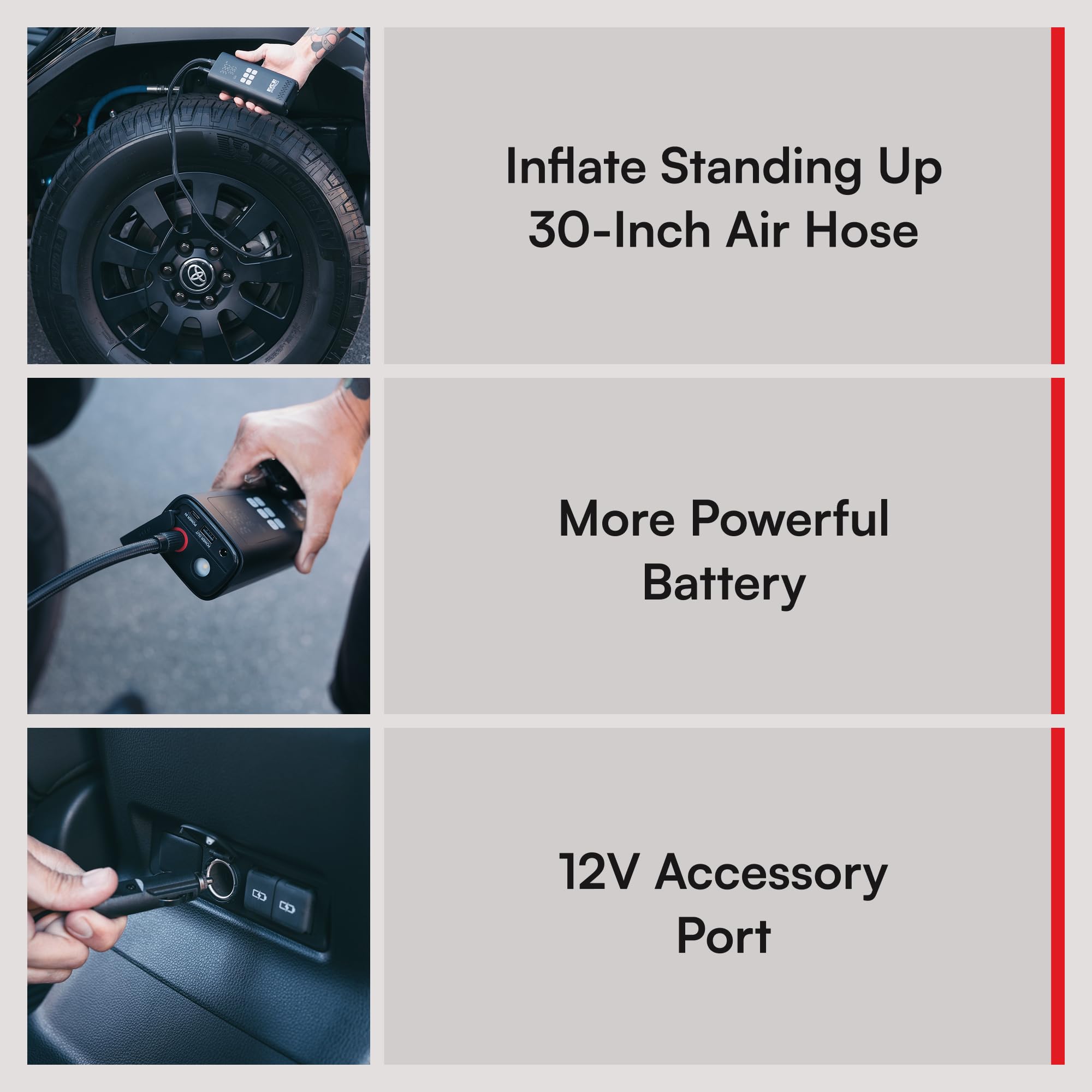 Viair Every Vehicle Carry EVC31 PRO - rechargeable, portable air compressor, dual power source, LED gauge w/preset - Tire Inflat