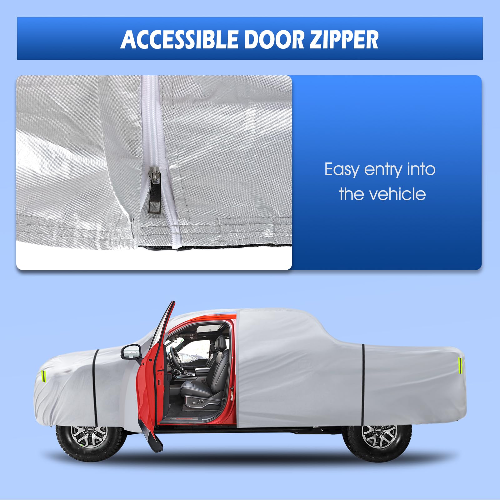 Truck Cover Waterproof All Weather, 6 Layers Pickup Cover Fit For Ford F150, Chevrolet Silverado, Gmc Sierra, Ram 1500, Tundra (