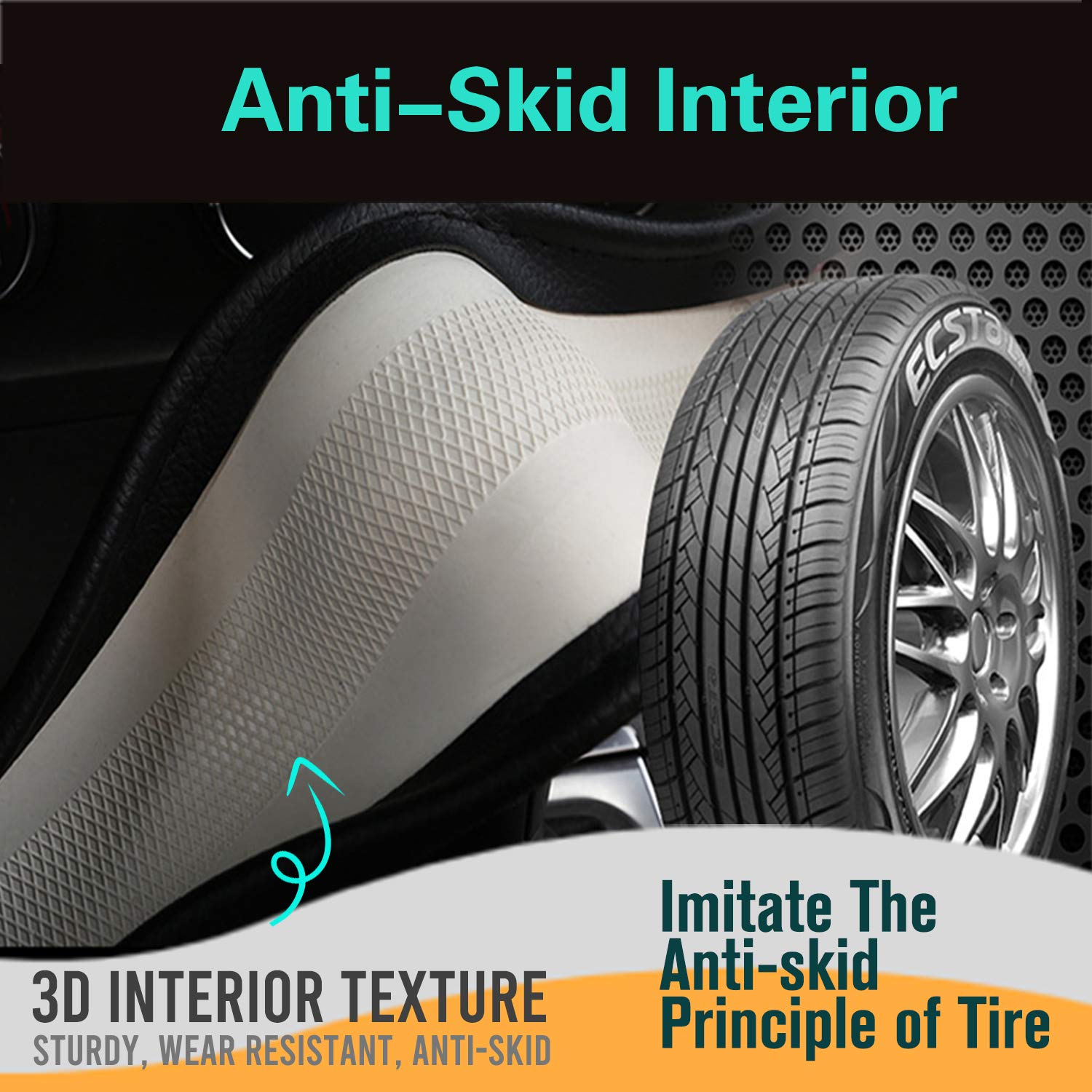 Pinctrot Small Size Steering Wheel Cover Great Grip With 3D Honeycomb Anti-Slip Design, 14 Inch (Blue)