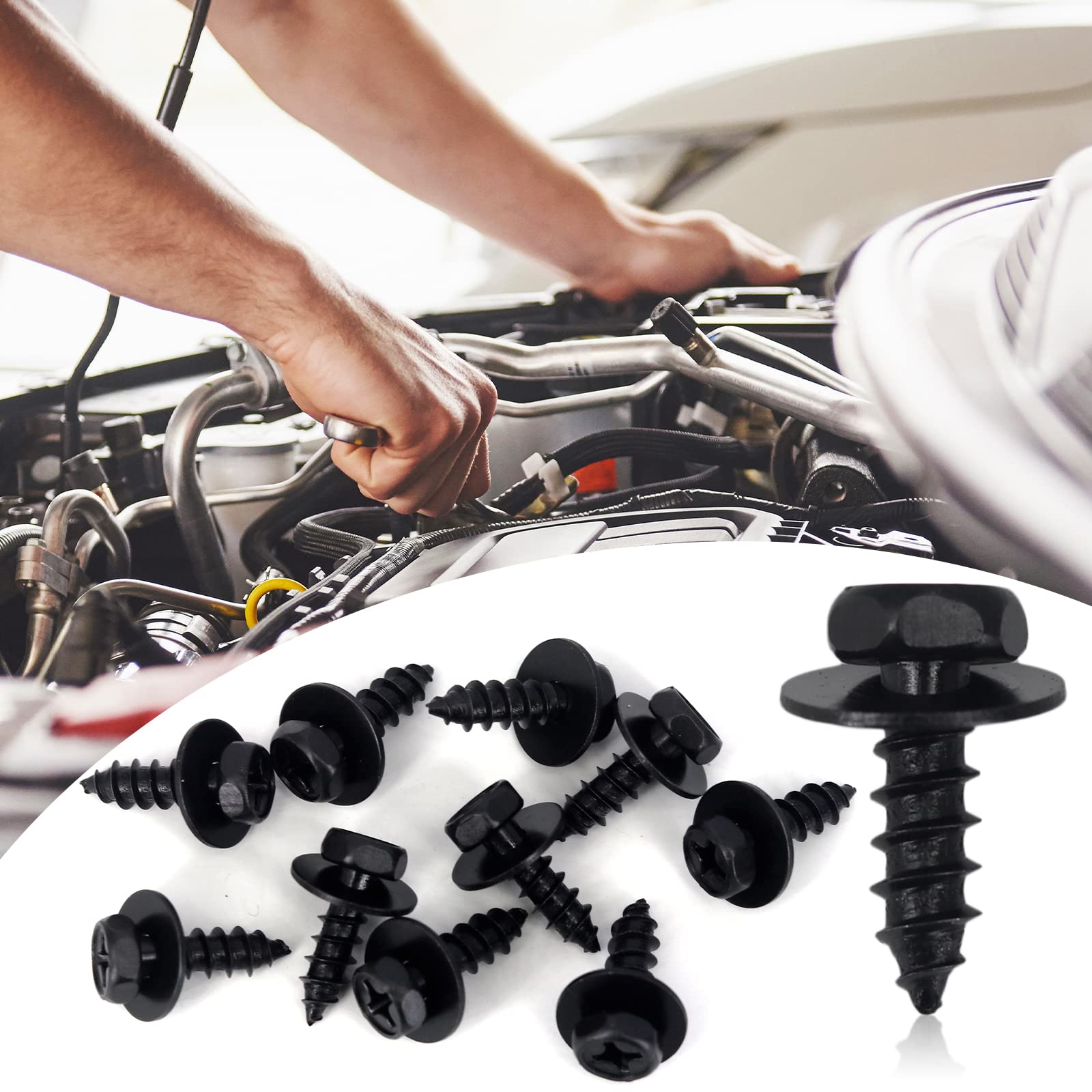 Gistilli 10pcs Front Fender Liner Bolts Bumper Cover Splash Shield Mud Guard Screws Compatible with Lexus Toyota Camry Corolla H