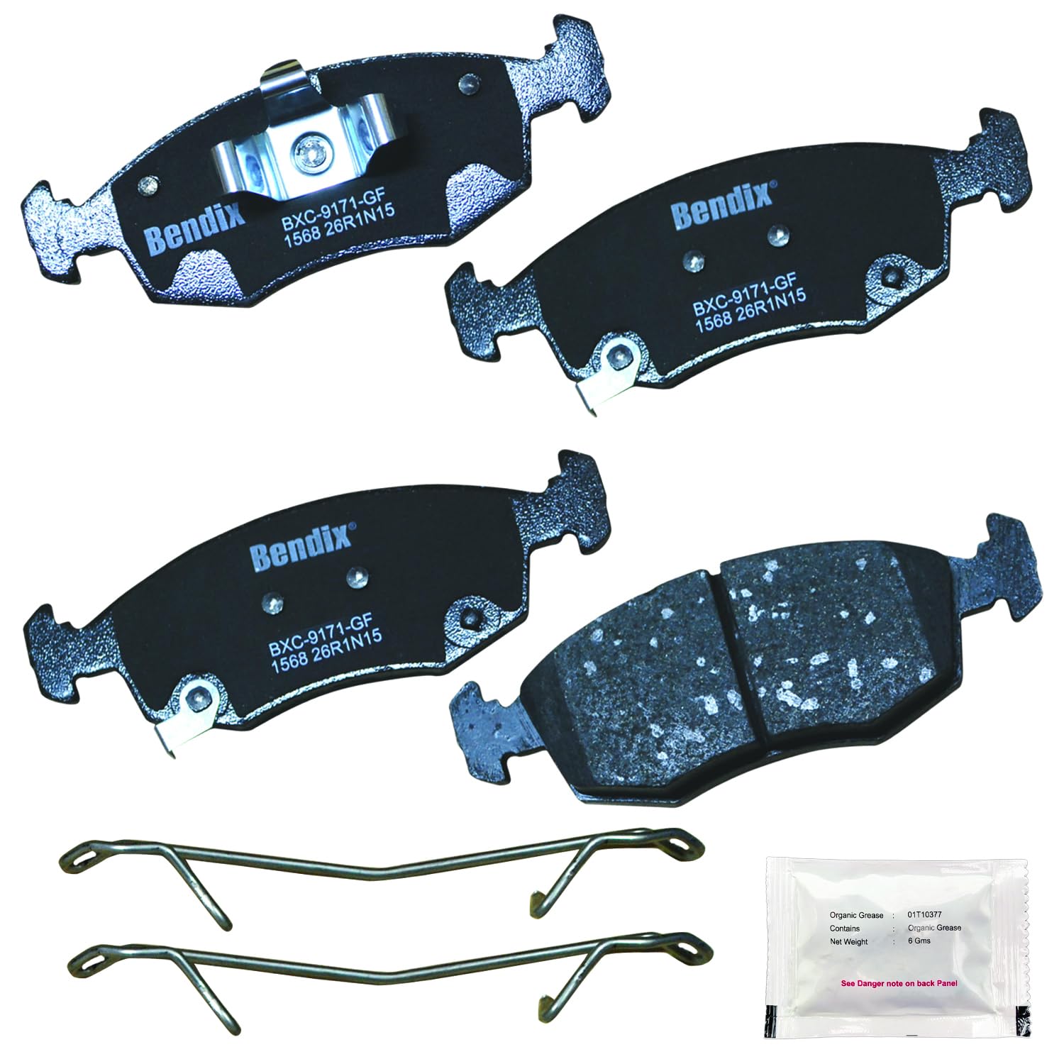 Bendix Priority1 Cfc1568 Ceramic Front Brake Pads For Fiat 500 2017-2012, Palio 2011-2010, Palio 2020-2013