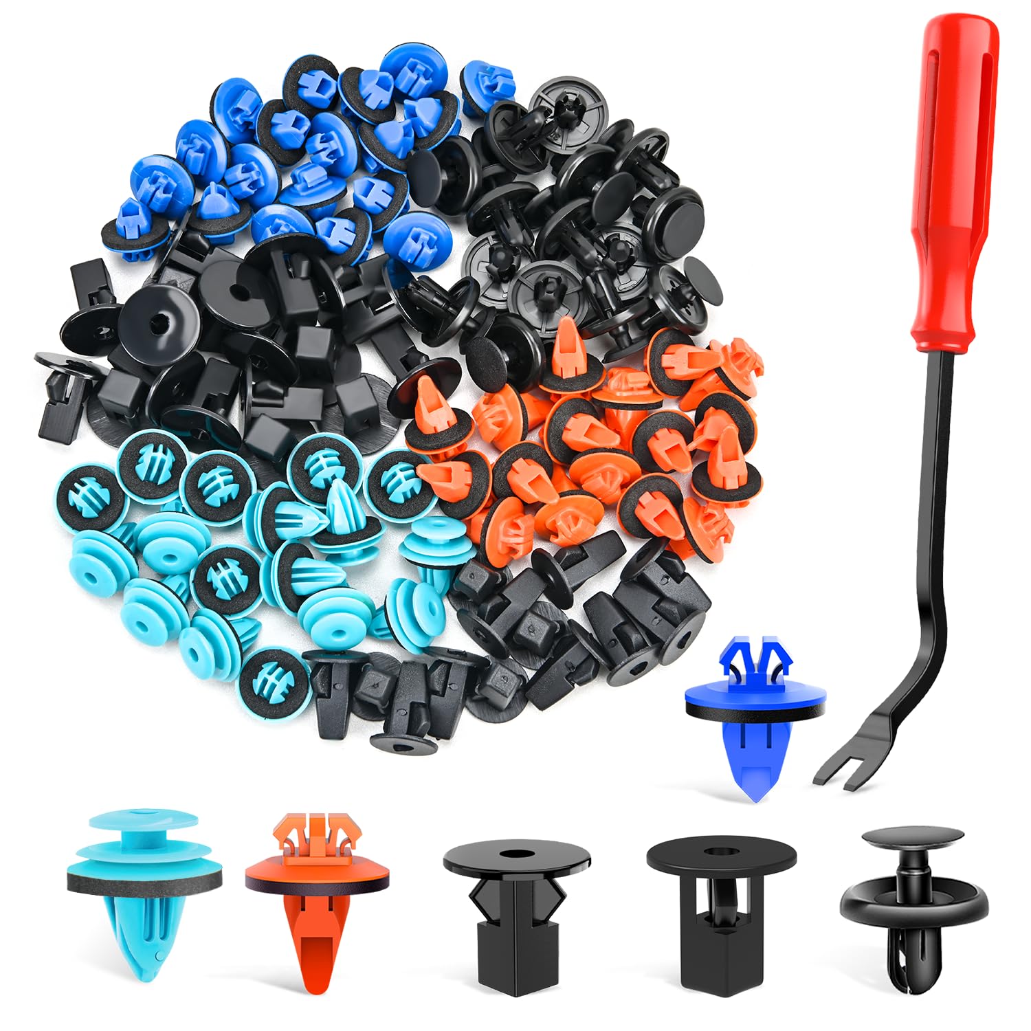 Gooacc 180Pcs Car Bumper Retainer Clips Bumper Fender Liner Kit For Lexus Toyota 4Runner Tacoma Rav4 Scion 75495-35010 75397-350