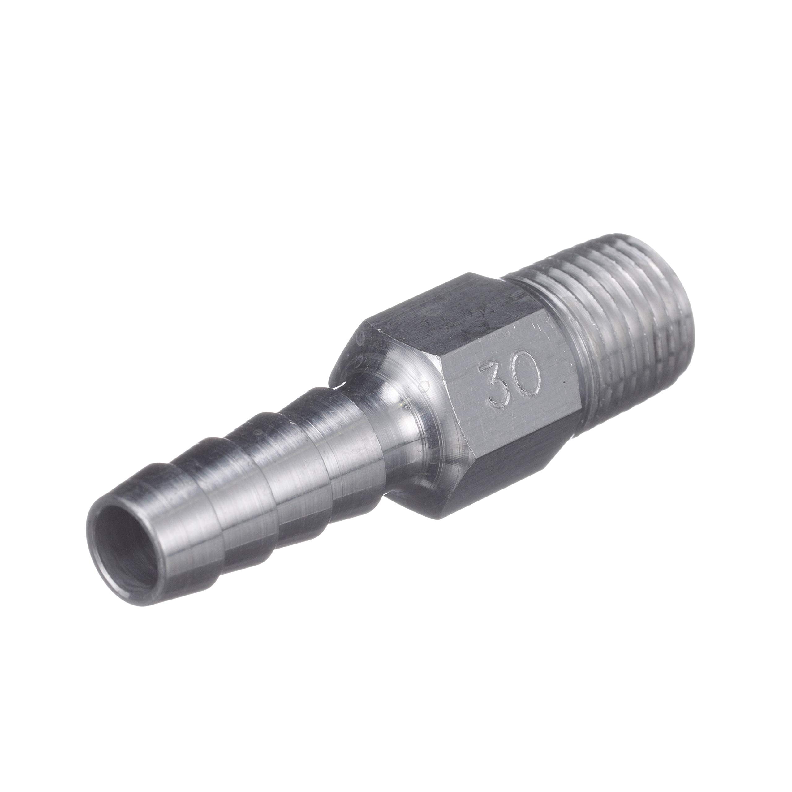 Attwood 88Fas014-6 Fuel Tank Fitting — Male Thread, Anti-Siphon Valve, ¼-In. Npt X 3/8-In. Barb, Aluminum