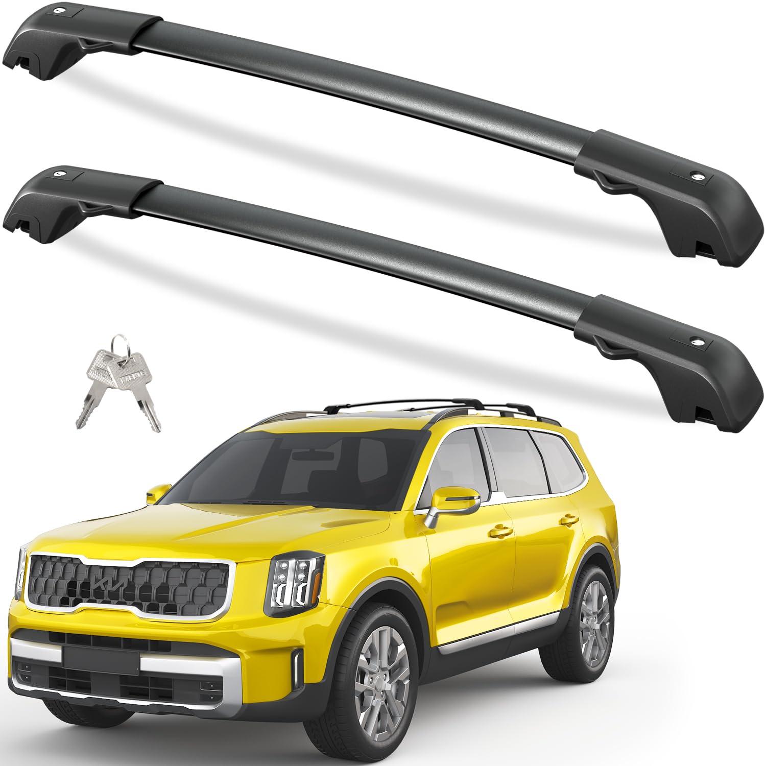 Tuyoung 220lbs Lockbale Roof Rack Cross Bars Compatible with KIA Telluride 2023 2024 2025 X-PRO & X-LINE with Raised Side Rails,