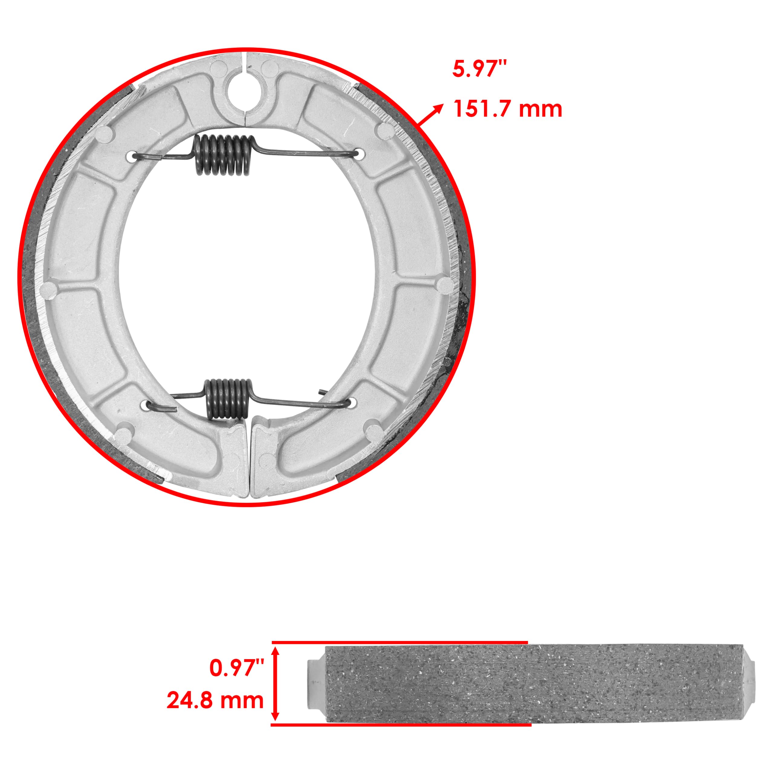 Caltric Rear Brake Shoes Compatible With Yamaha Timberwolf 250 Yfb250 Yfb-250 Yfb 250 4X4 1994-2000 New