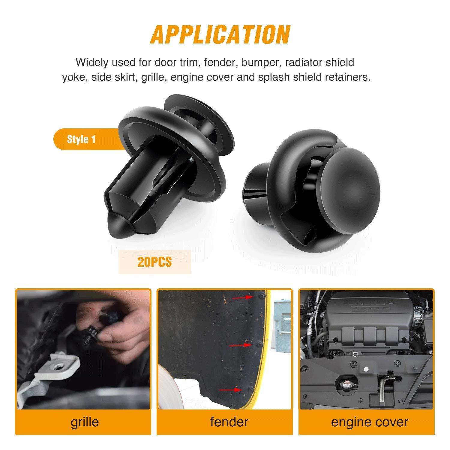 Gooacc Grc-30 120Pcs Car Retainer 6.3Mm 8Mm 9Mm 10Mm Expansion Screws Replacement Kit Bumper Push Rivet Clips, 1Pc Fastener Remover