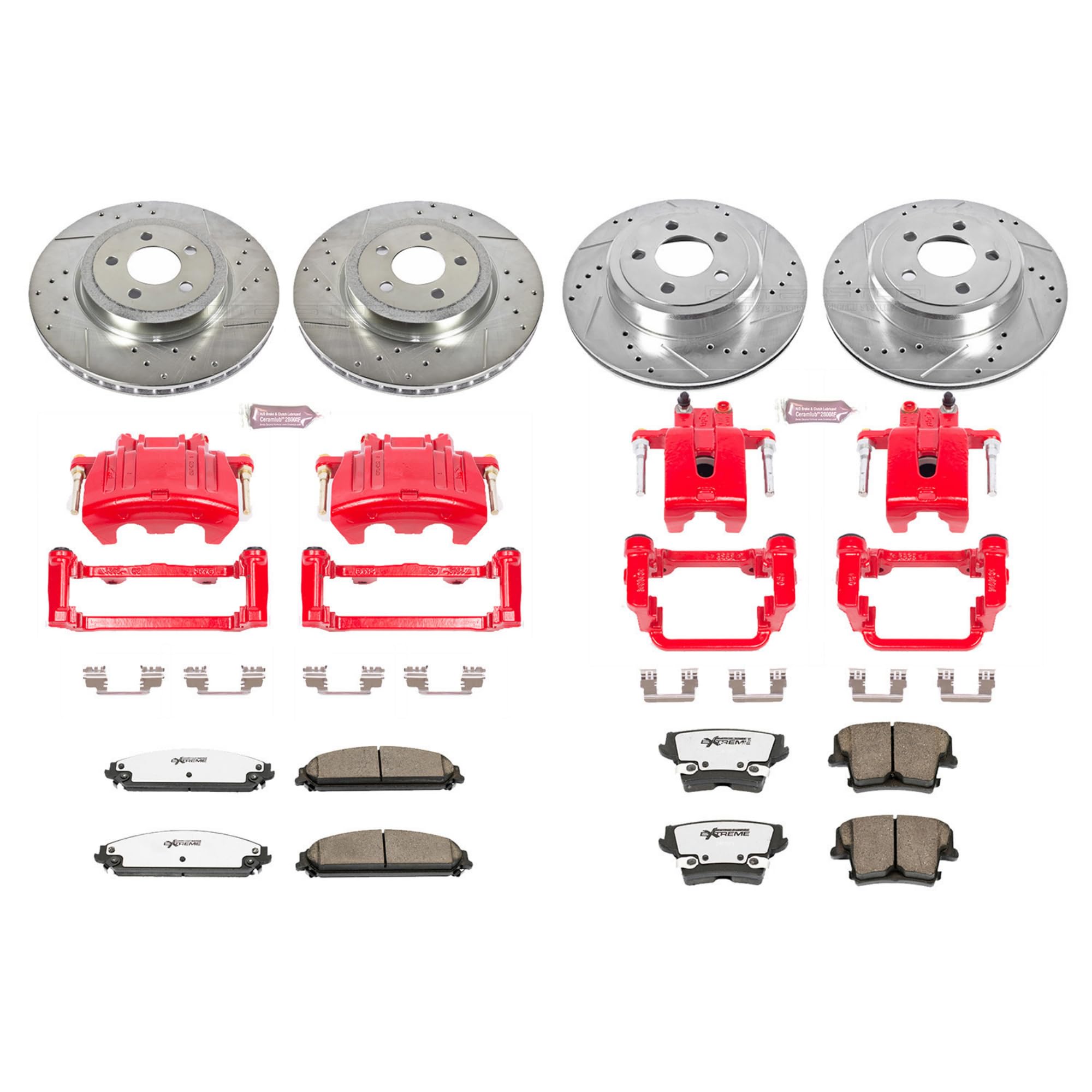 Power Stop Brake Kit For 300, Challenger, Charger, Magnum [Model Specific] Z36 Truck & Tow Front And Rear Caliper Kit-Drilled/Sl