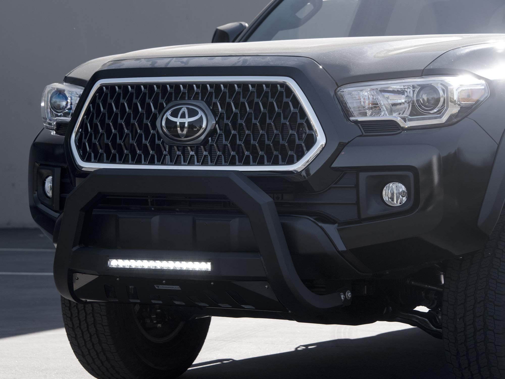 Armordillo Usa 7179882 Ar Bull Bar Bumper Guard With Led Bar - Matte Black Fits 2016-2022 Toyota Tacoma