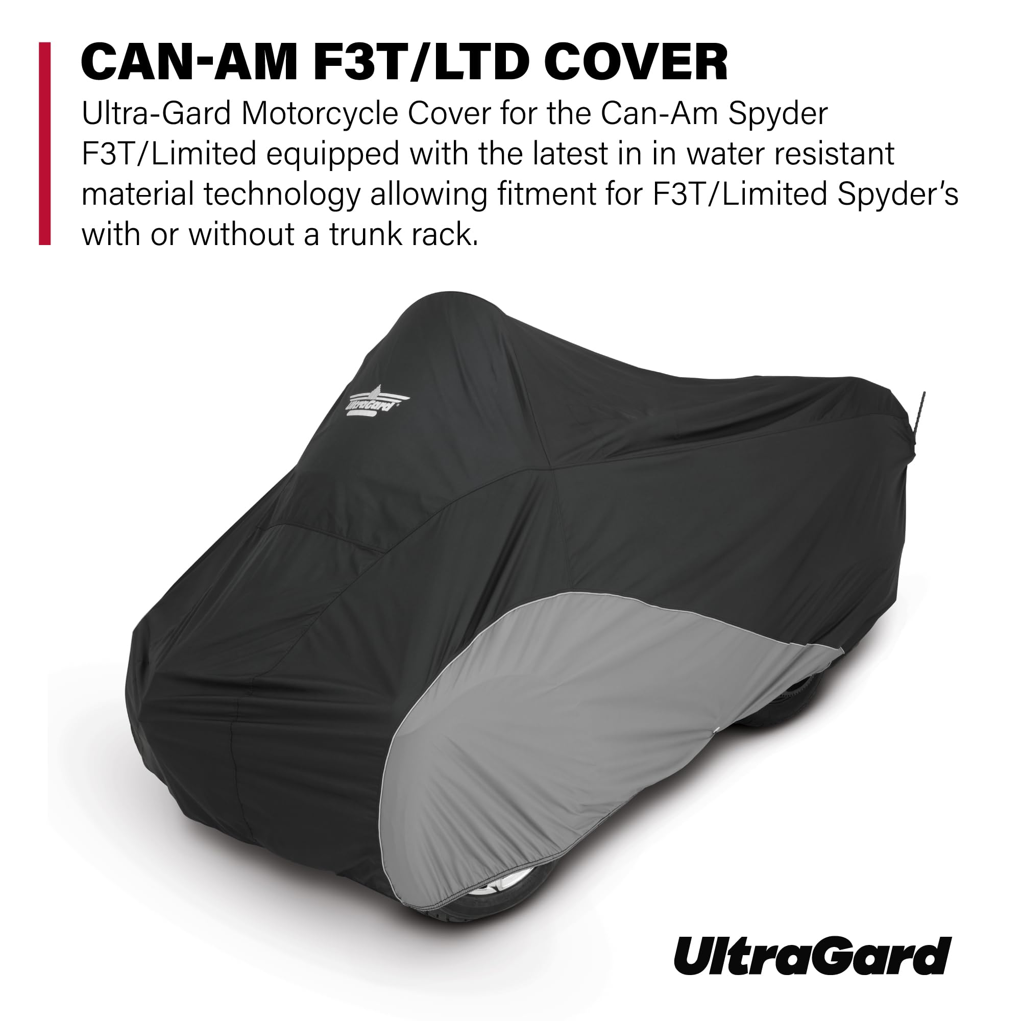 UltraGard CanAm Spyder F3-T/LTD Full Cover with Windshield Liner & Exhaust Heat Shield - Durable Polyurethane Coated, Reflective Logo, Antenna Access, Bungee Hem, Storage Pouch