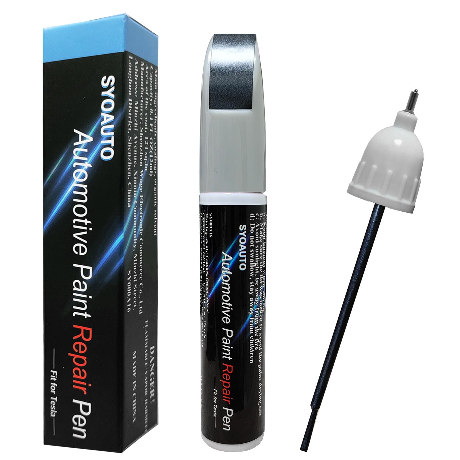 Syoauto Touch Up Paint Silver Fit For Tesla Model Y 3 X S Tesla Model Paint Repair Kit Tesla Paint Pen Tip And Brush 2 In 1 Auto
