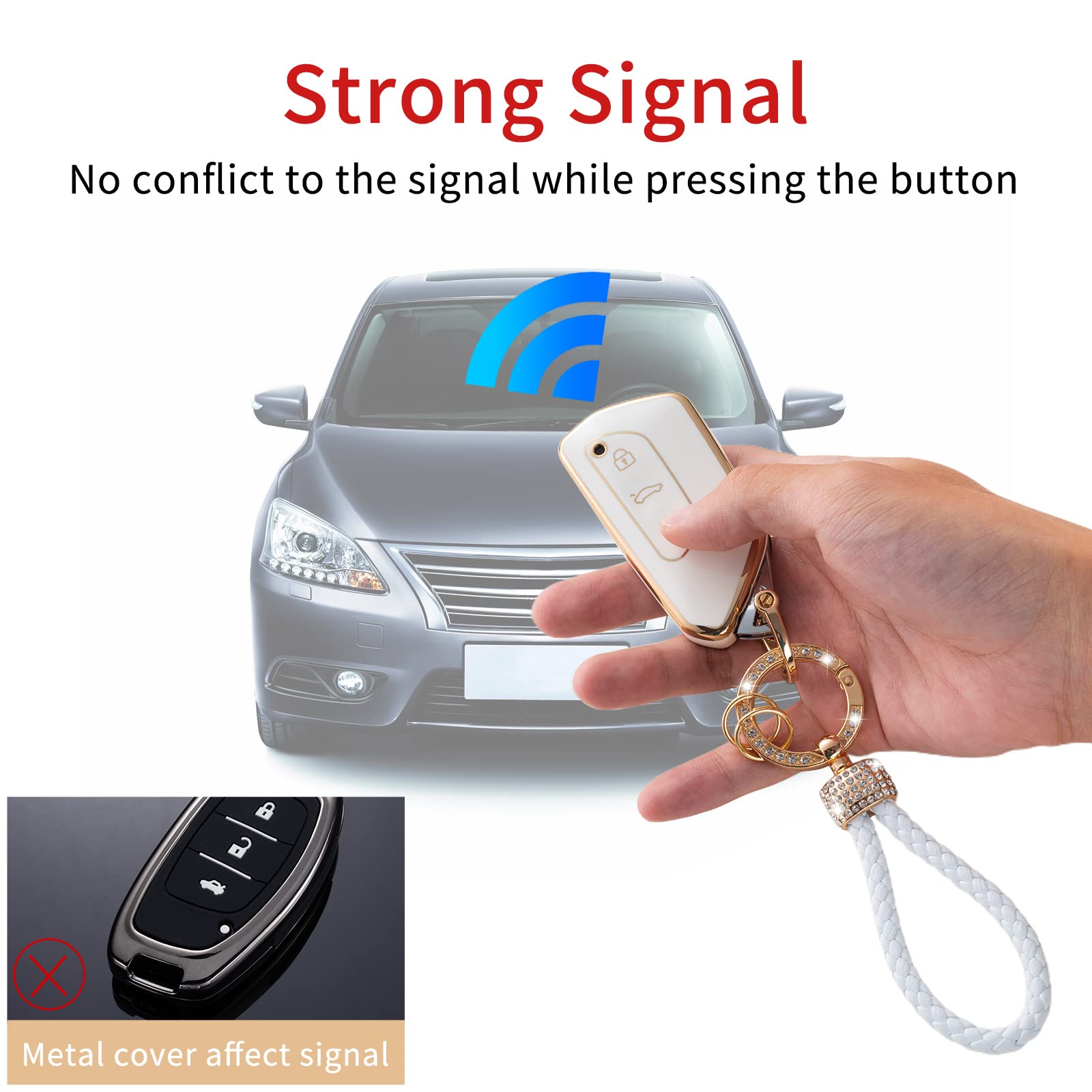 Gematay For Vw Volkswagen Key Fob Cover With Keychain Lanyard, Soft Tpu Key Fob Protector Shell Compatible With Golf 8 Id4 Seat